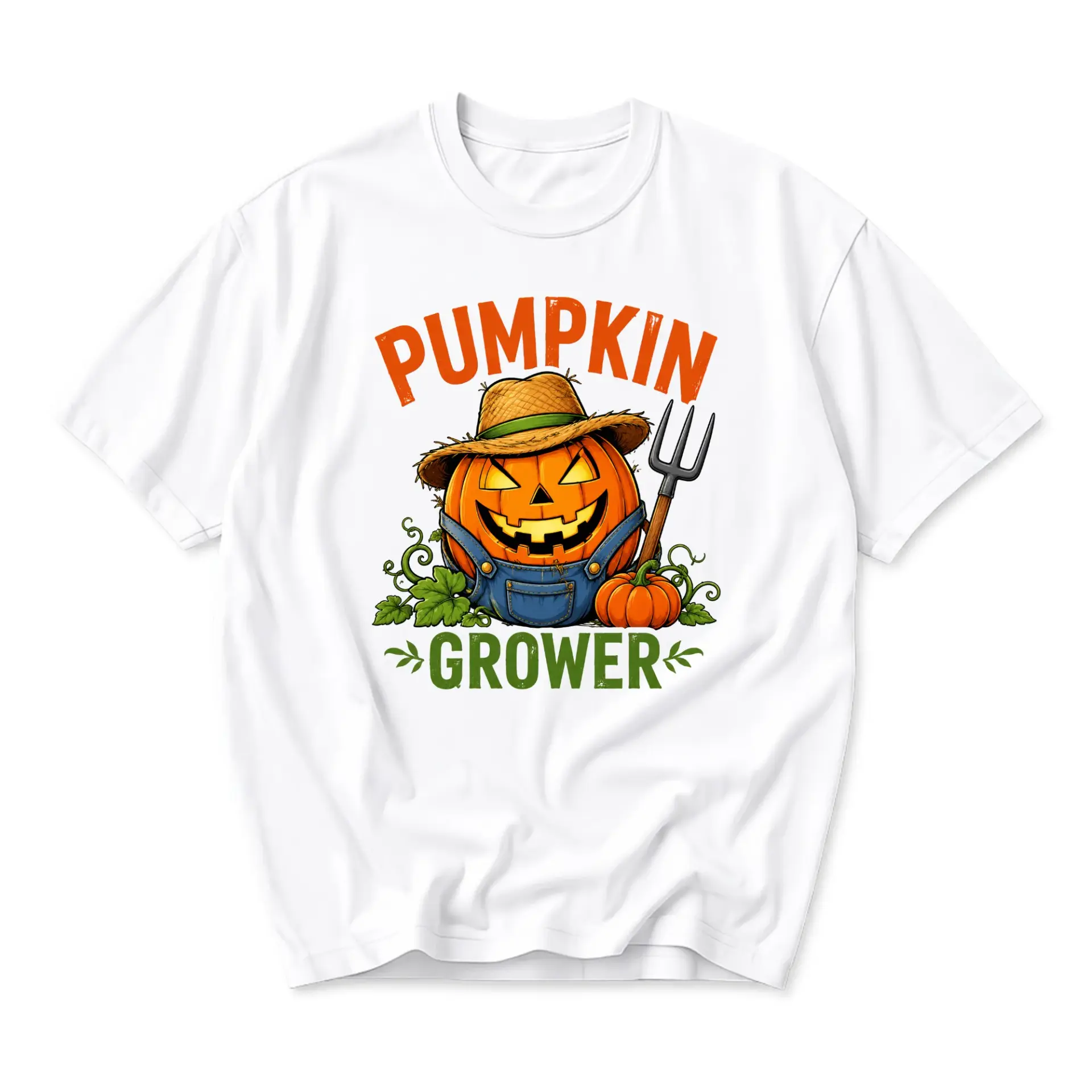 Graphic Tee Pumpkin Grower Autumn Harvest Unisex Crew Neck T-Shirt Short Sleeve Casual Fall Inspired Apparel