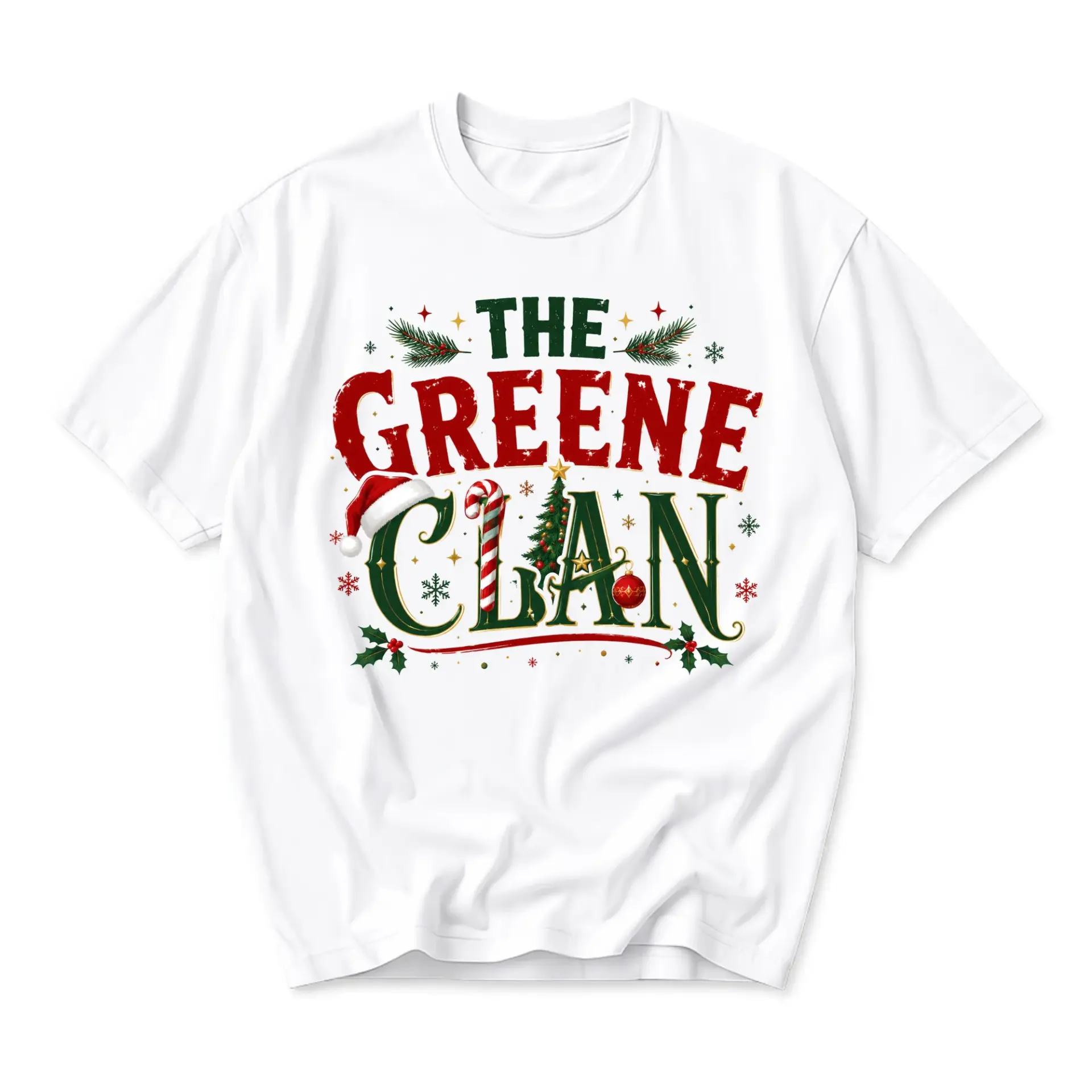 Graphic Tee the Clan Christmas Holiday Unisex Crew Neck T-Shirt Festive