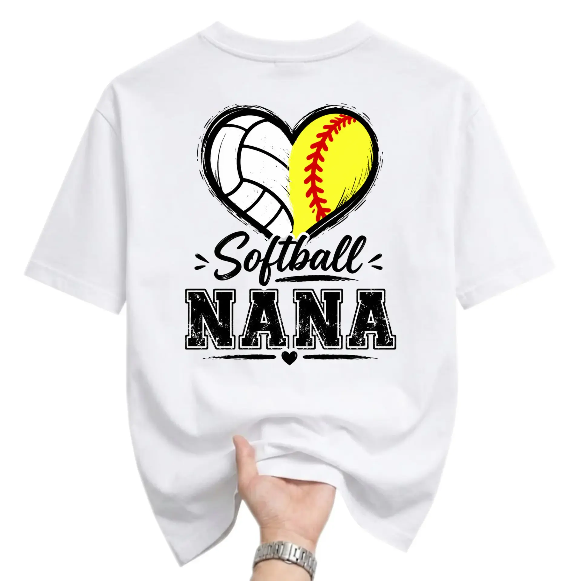 Graphic Tee Softball Nana Heart Sport Print Unisex Crew Neck Cotton Blend