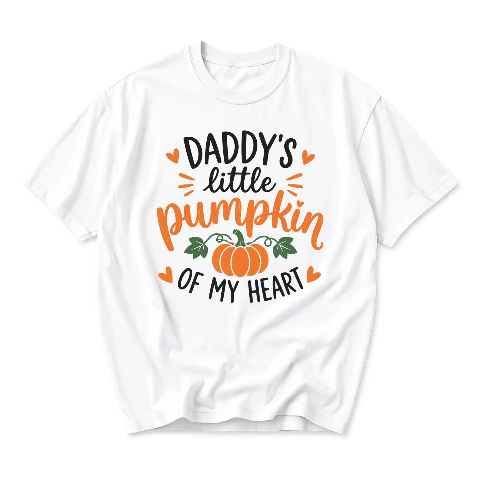 Funny Shirt Daddy's Little Pumpkin Graphic Tee Seasonal Autumn Fall Unisex Casual Cotton Crew Neck Short Sleeve Top