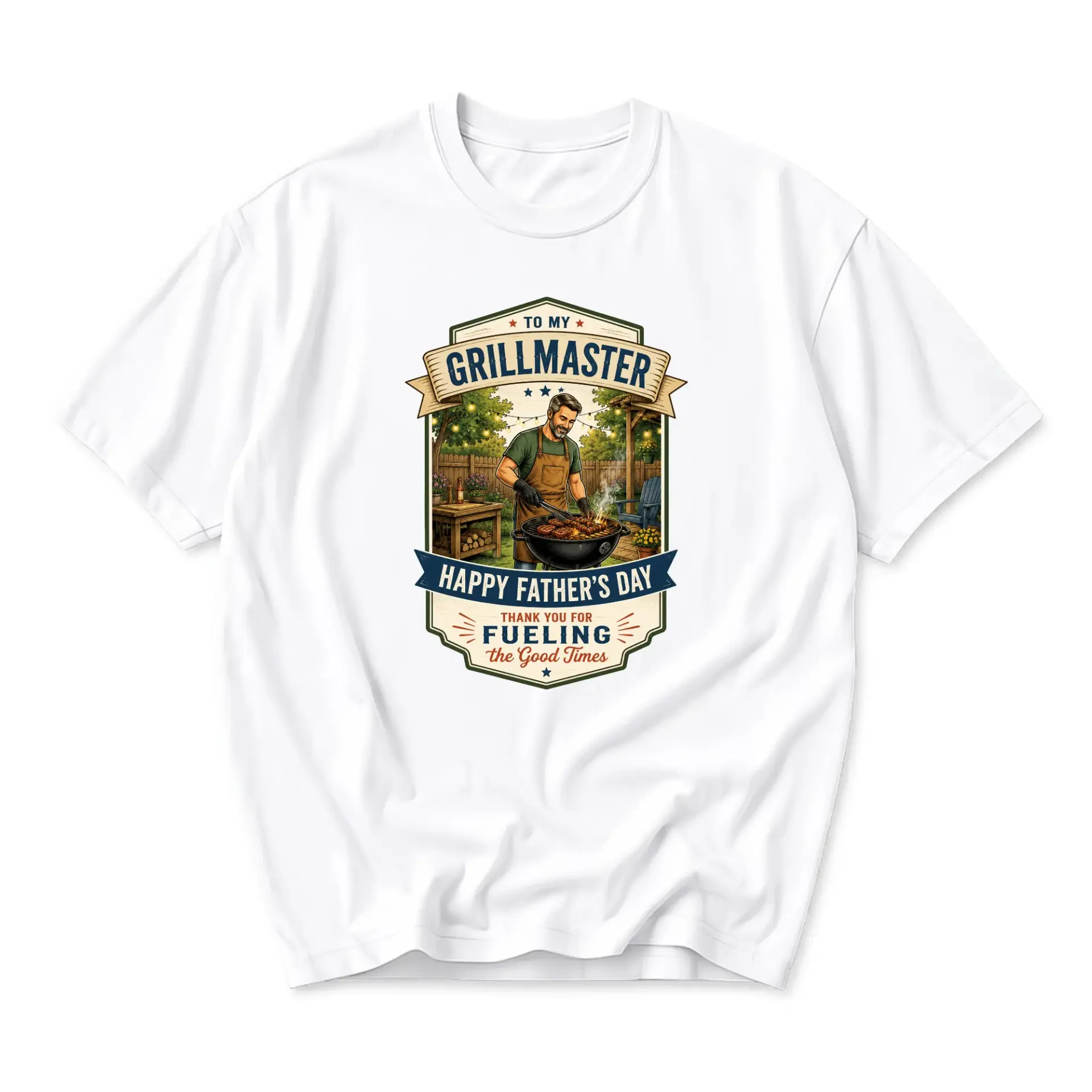 Funny Shirt Grillmaster Graphic Tee Casual Unisex Crew Neck Top for Outdoor Cooking Enthusiasts Bbq Celebration Apparel