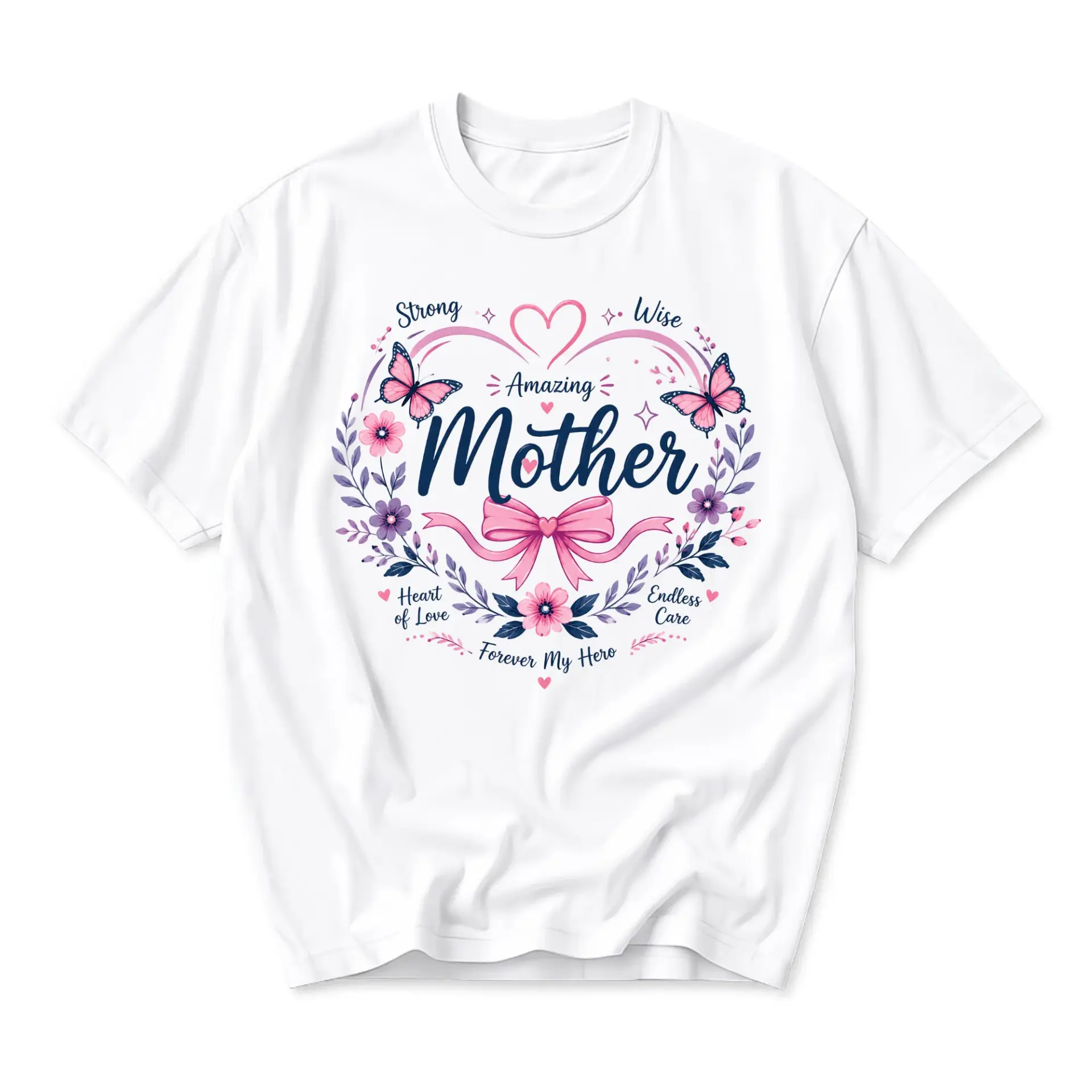T-shirt Amazing Mother Floral Graphic Tee Unisex Crew Neck Casual Everyday Wear Soft Cotton Blend White Shirt Top