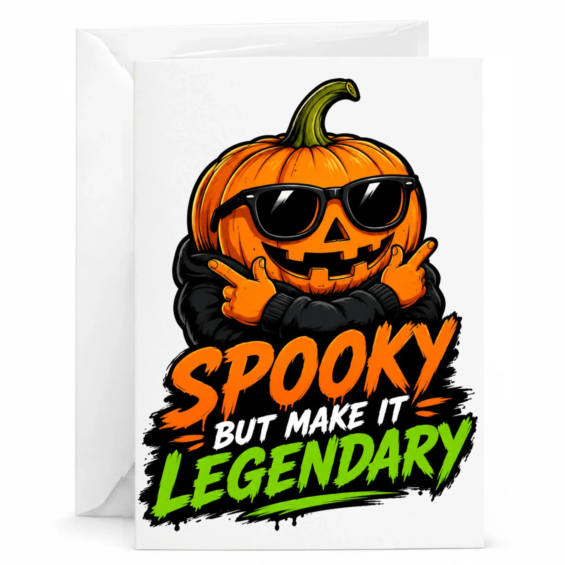 Funny Greeting Card Spooky but Make It Pumpkin Design Fall Season for Friends and Family