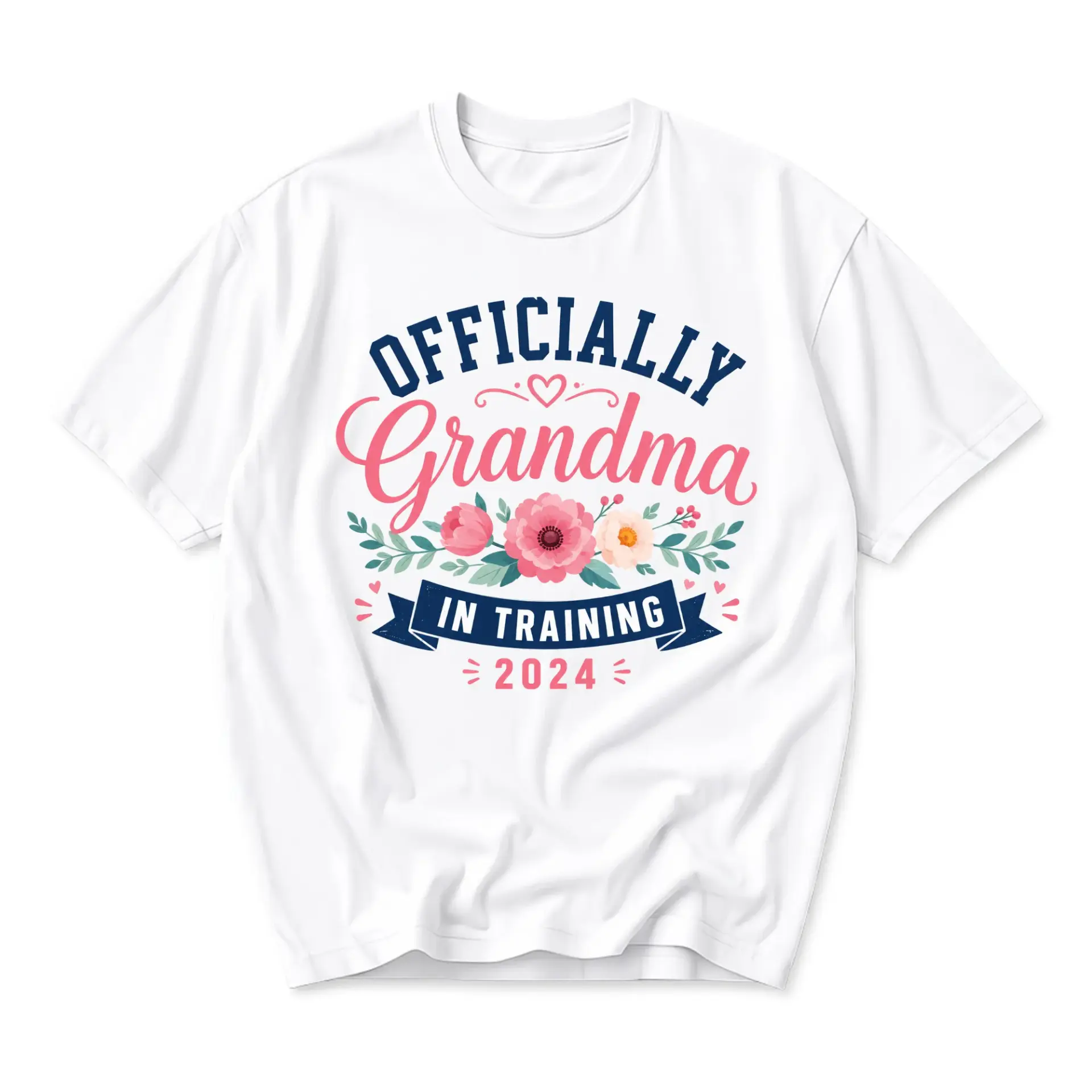 Graphic Tee Officially Grandma in Training 2024 Unisex Casual Crew Neck