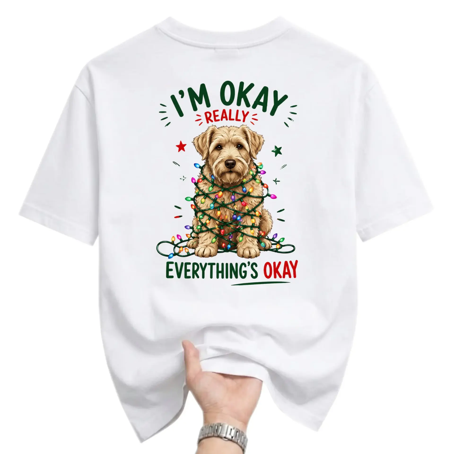 Funny Shirt I Am Okay Everything Is Graphic Tee with Wrapped in Christmas