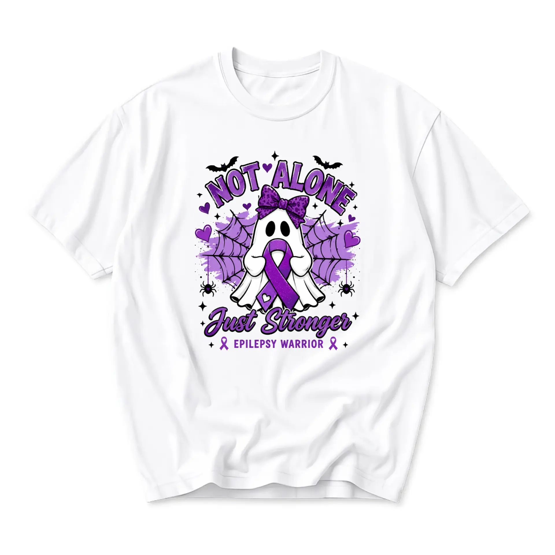 Graphic Tee Epilepsy Warrior Awareness Ghost T-Shirt Unisex Casual Crew Neck Short Sleeve Soft Cotton Blend Top
