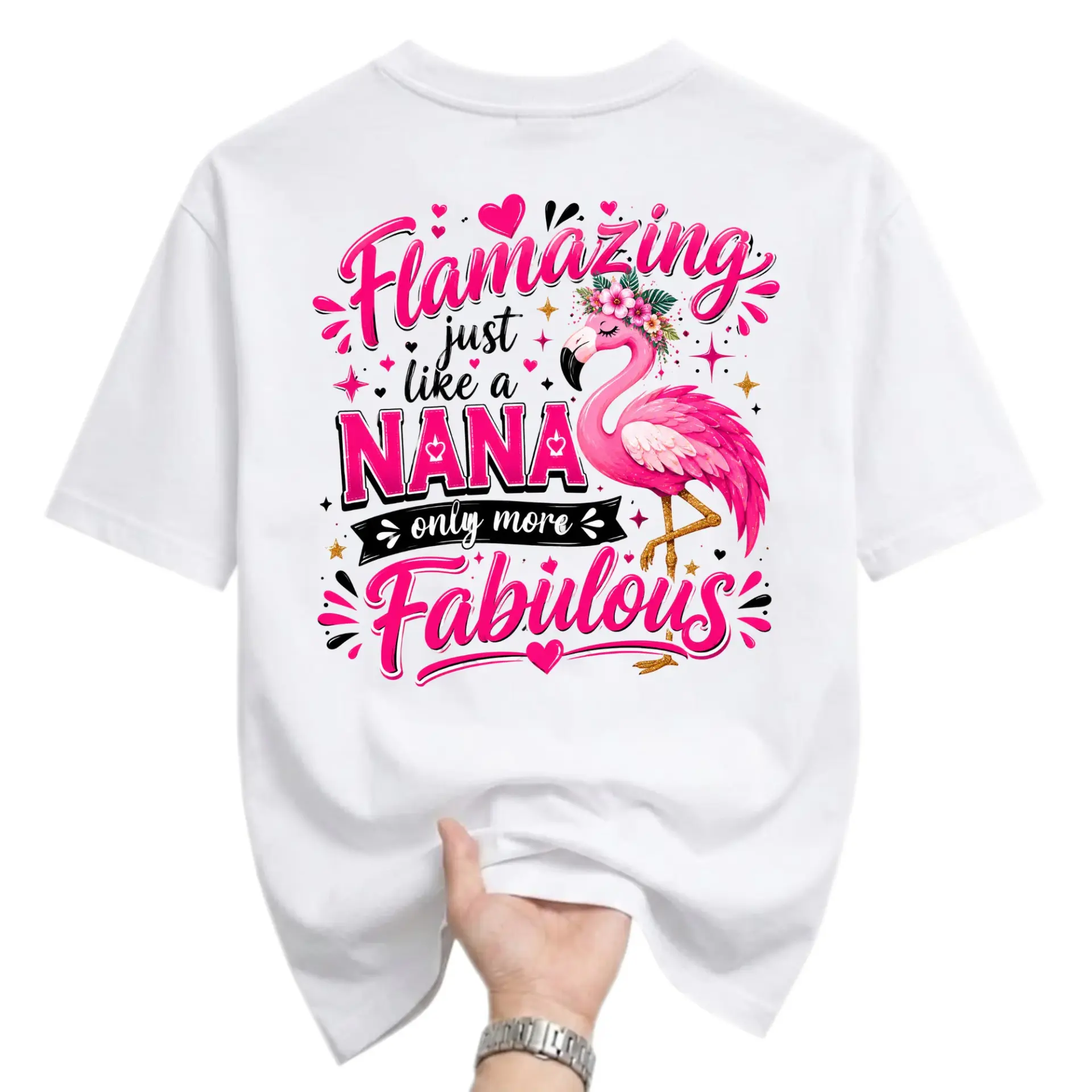 Funny Shirt Flamazing Nana Graphic Tee Casual Unisex Crew Neck Top Short