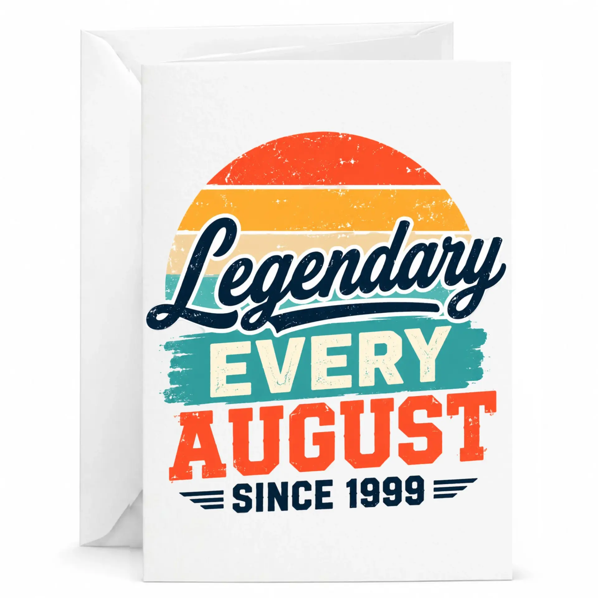 Birthday Card Legendary Every August Since 1999 Vintage Retro Style Greeting Card for Birthday Celebrations