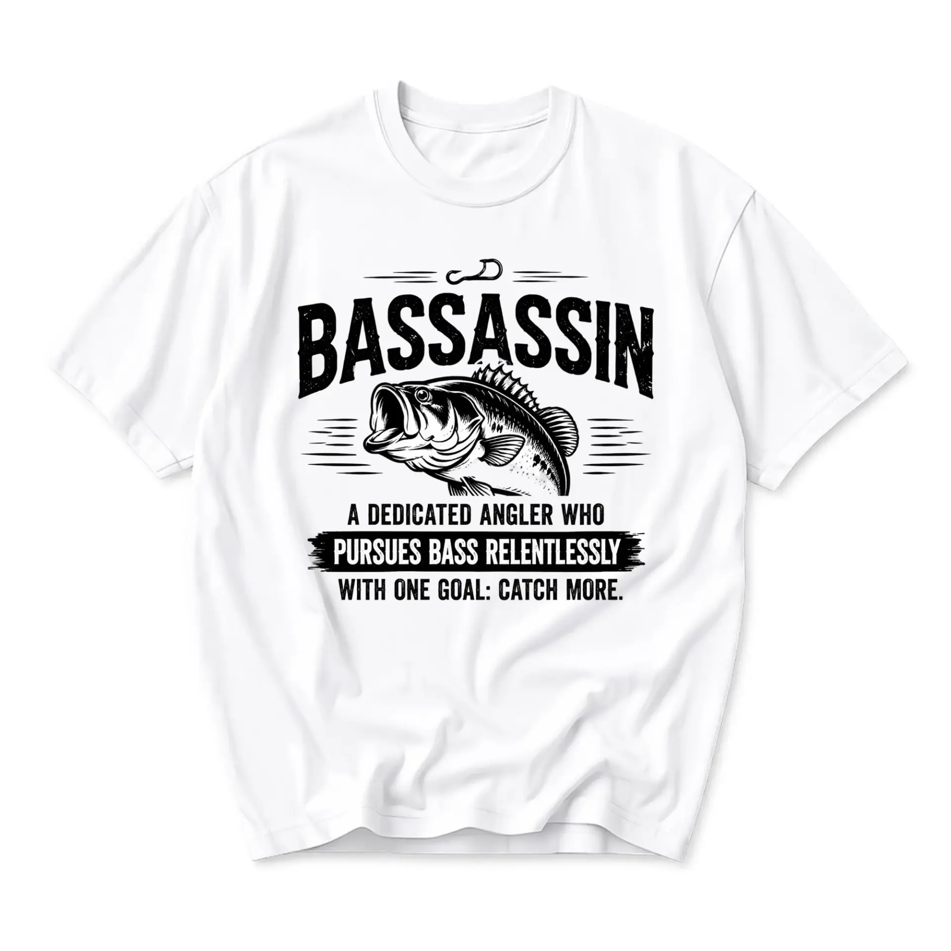 Funny Shirt Bassassin Fishing Graphic Tee Professional Angler Gift Apparel Casual Short Sleeve Unisex Cotton Top