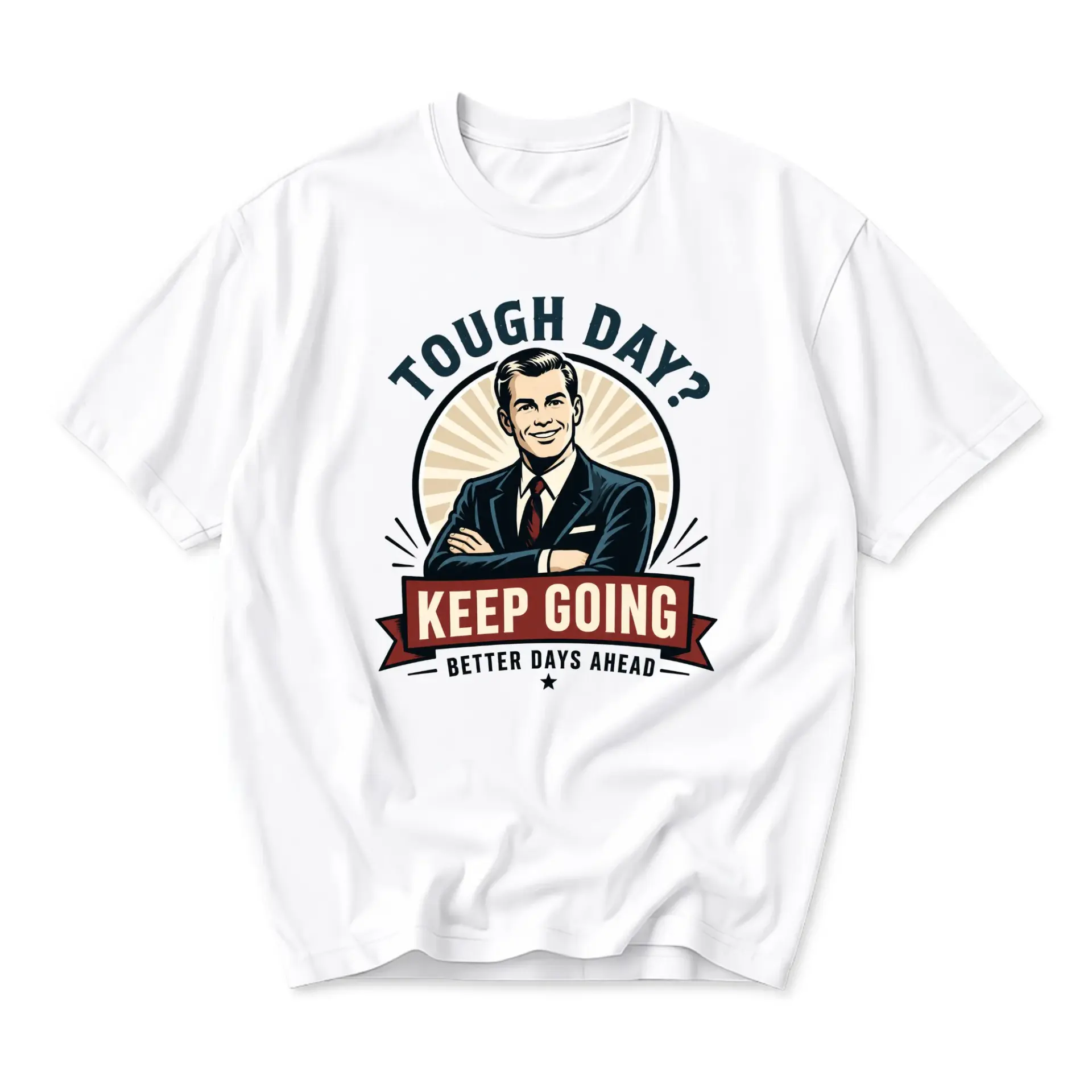 Graphic Tee Tough Day Better Days Ahead Inspirational Message Unisex Short Sleeve Crew Neck Cotton Shirt