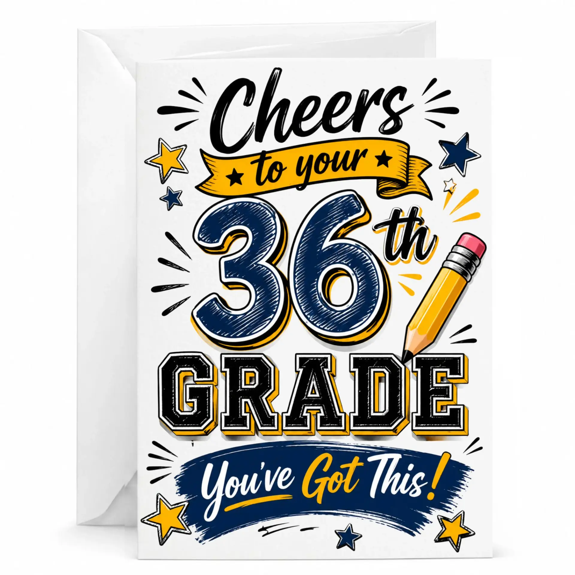 Funny Birthday Card Cheers to Your 36th Achievement Greeting with Matching Envelope for Milestone