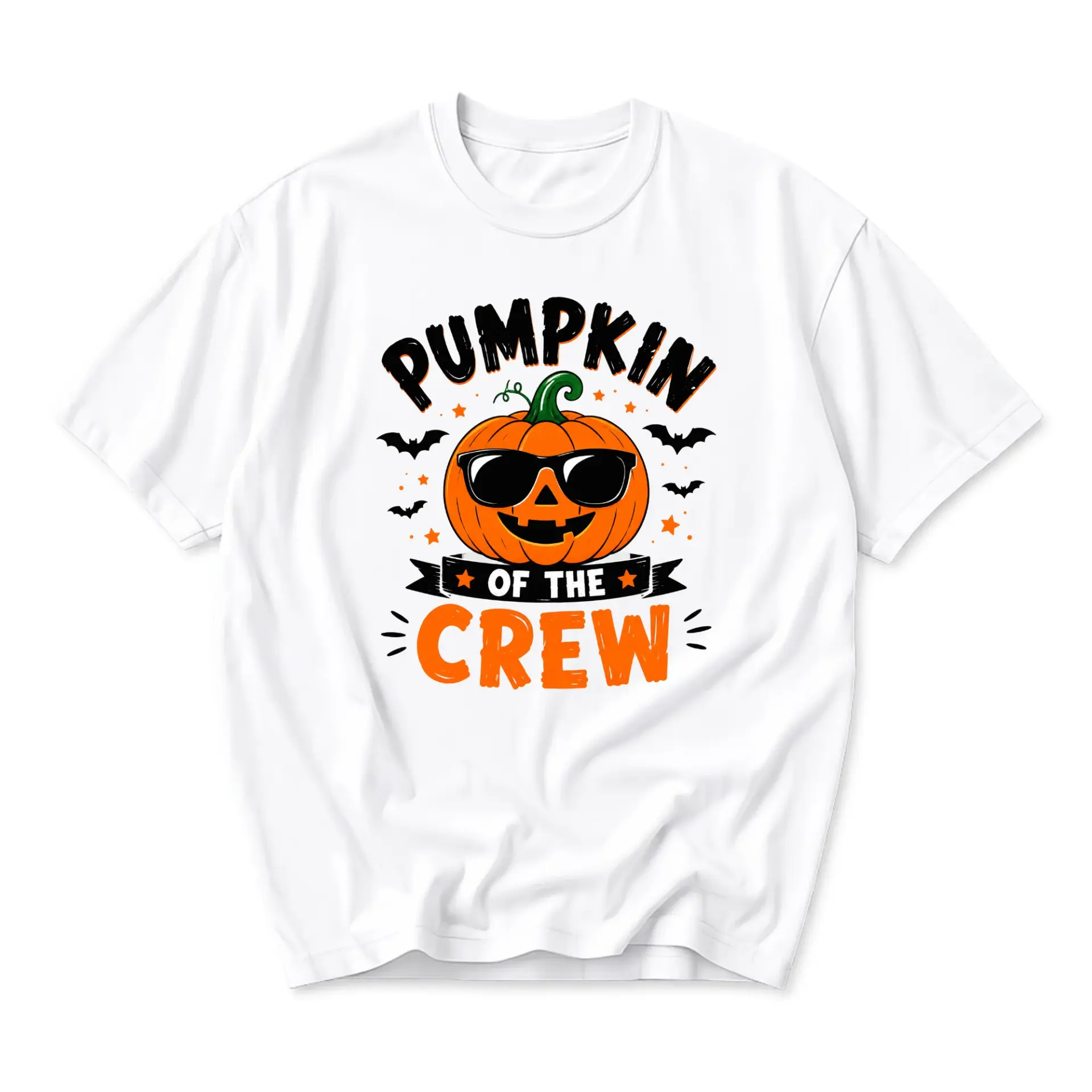 T-shirt Pumpkin of the Crew Funny Fall Holiday Graphic Tee Unisex Casual Short Sleeve Cotton Blend Crew Neck Apparel