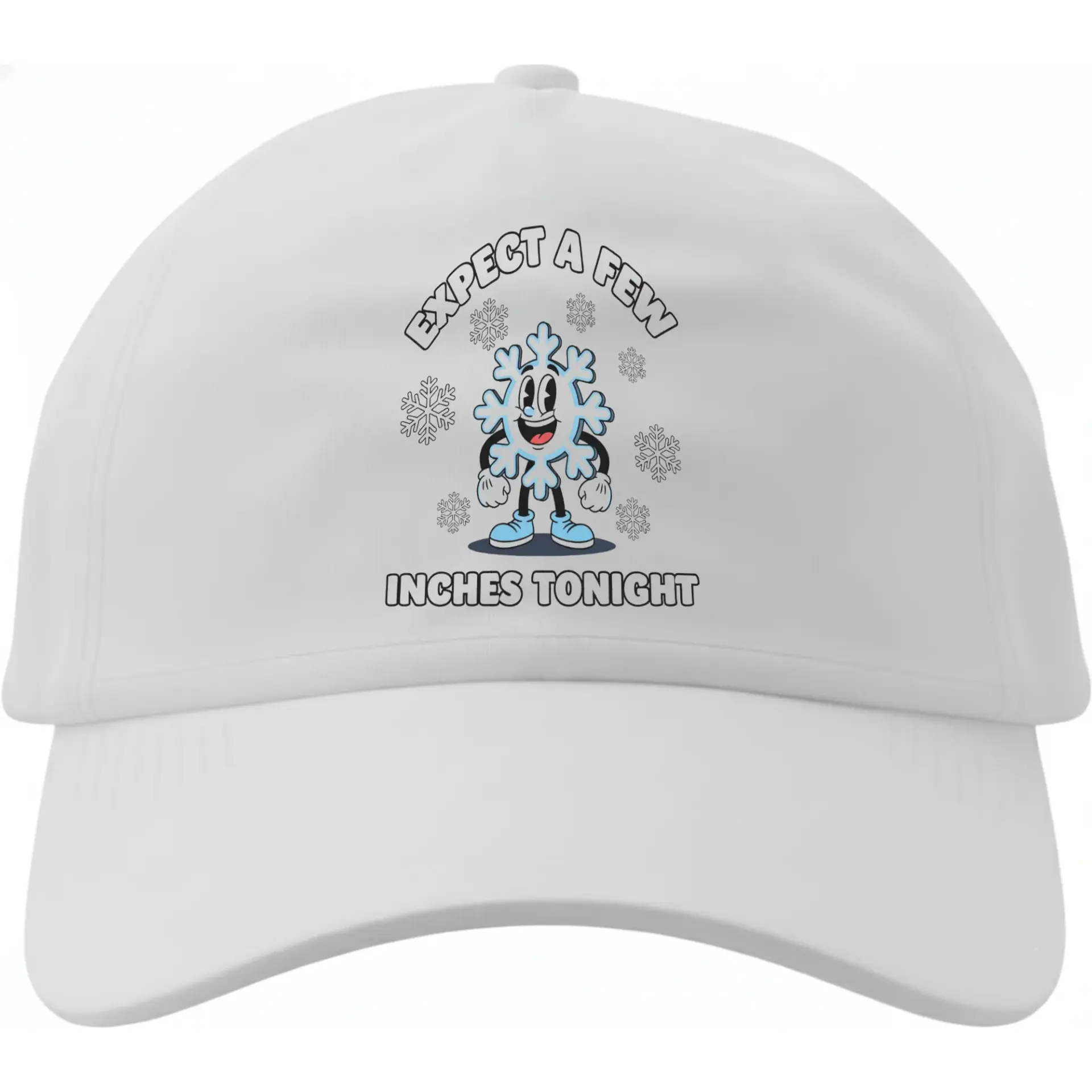 Dad Hat Funny Winter Snowflake Graphic Embroidered Baseball Cap Unisex Adjustable Cotton Low Profile Sun Hat White