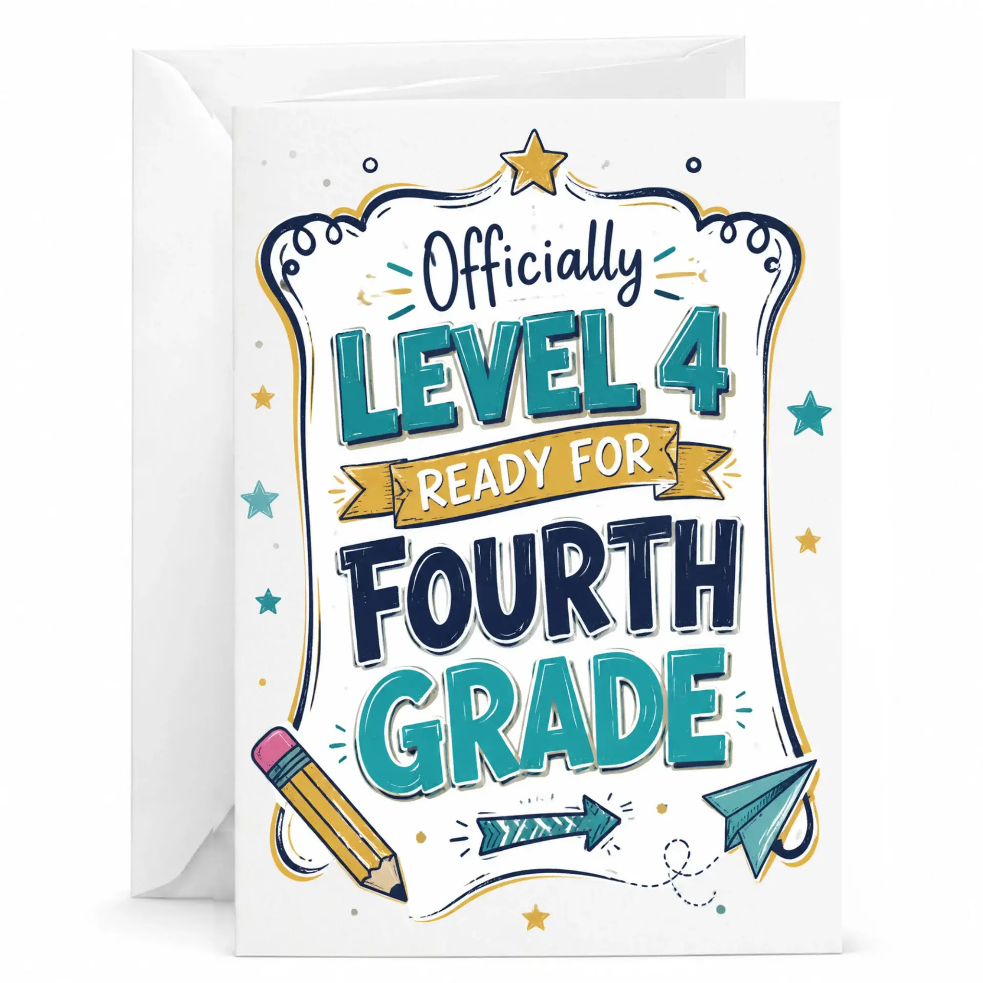 Greeting Card Officially 4 for Fourth Milestone Academic Achievement and Advancement