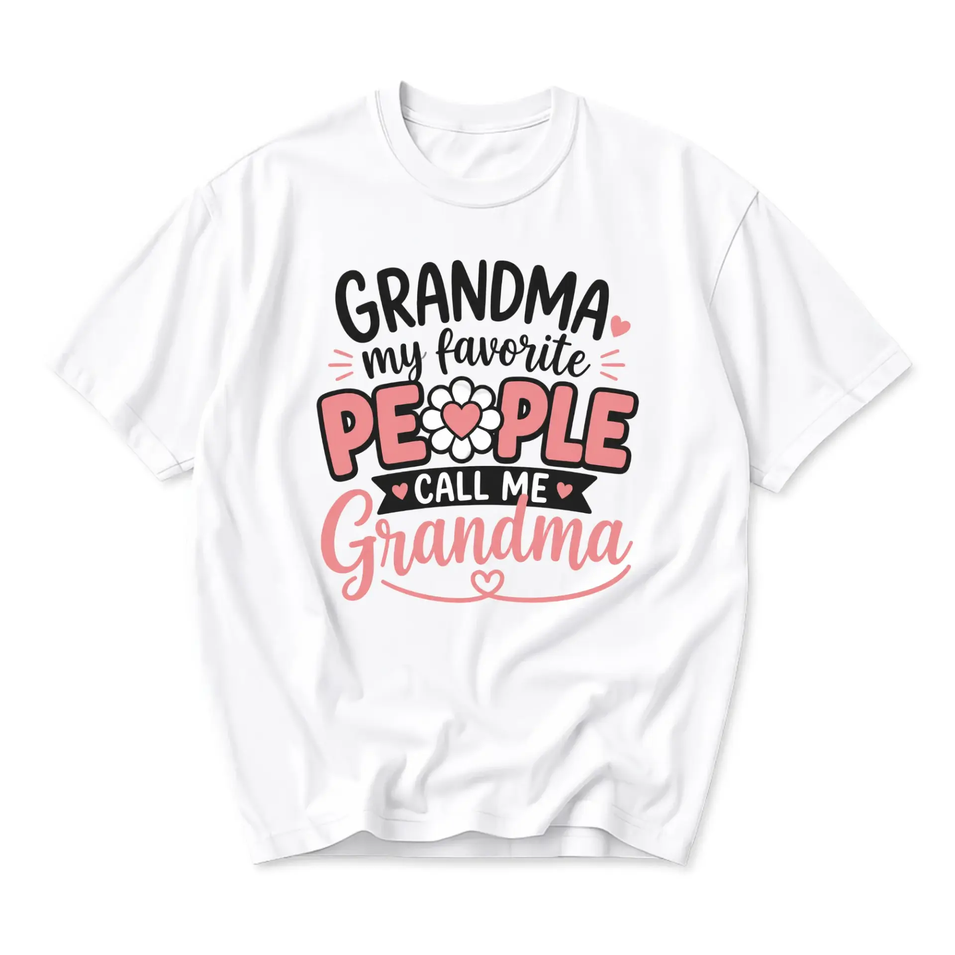 Funny Shirt Grandma My Favorite People Call Me Grandma Graphic Unisex Tee White Casual Everyday Crew Neck Top