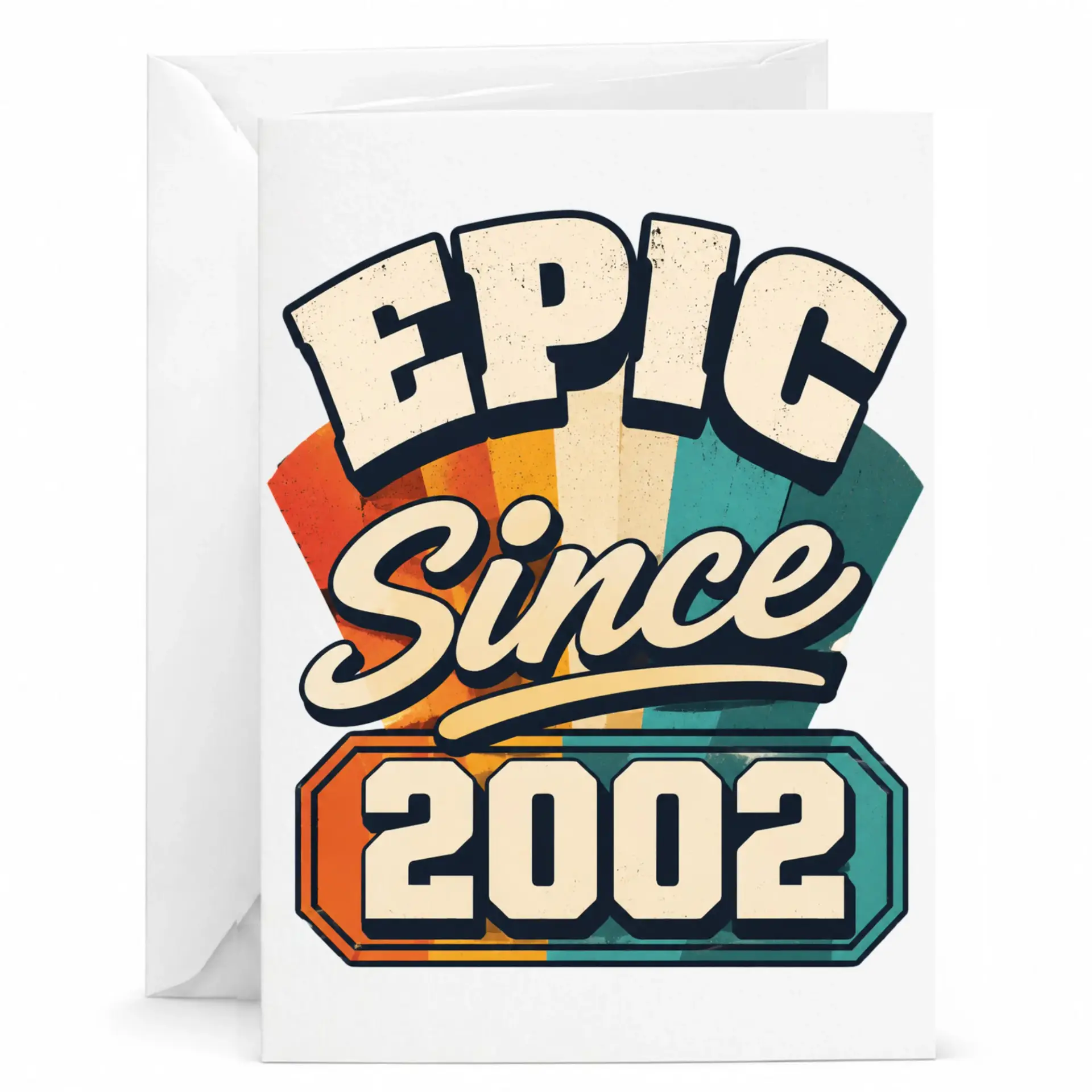Birthday Card Epic Since 2002 Retro Vintage Style Greeting Card for Milestone Celebration and Special Anniversary
