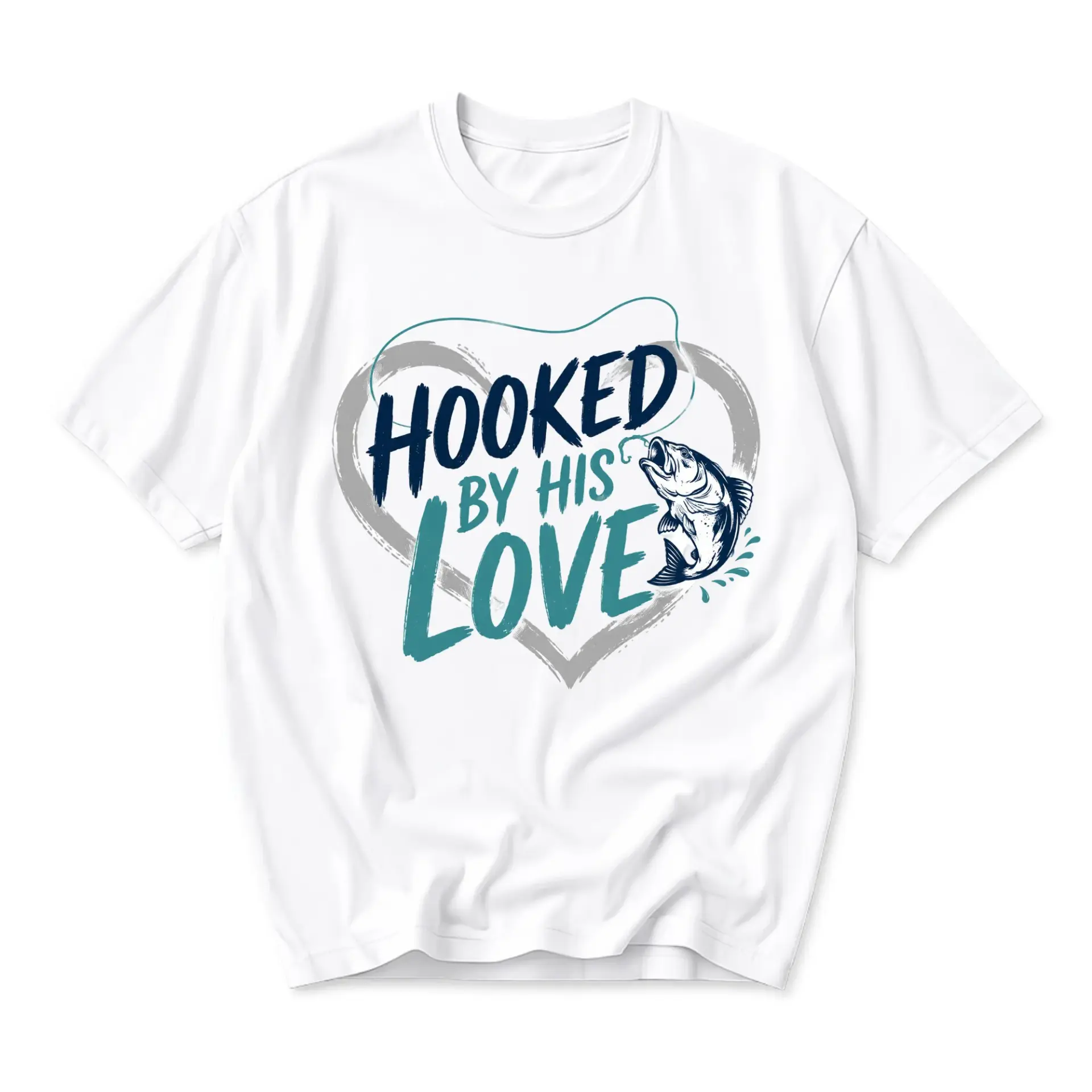 Graphic Tee by His Love Fishing Theme Unisex Crew Neck T-Shirt Soft