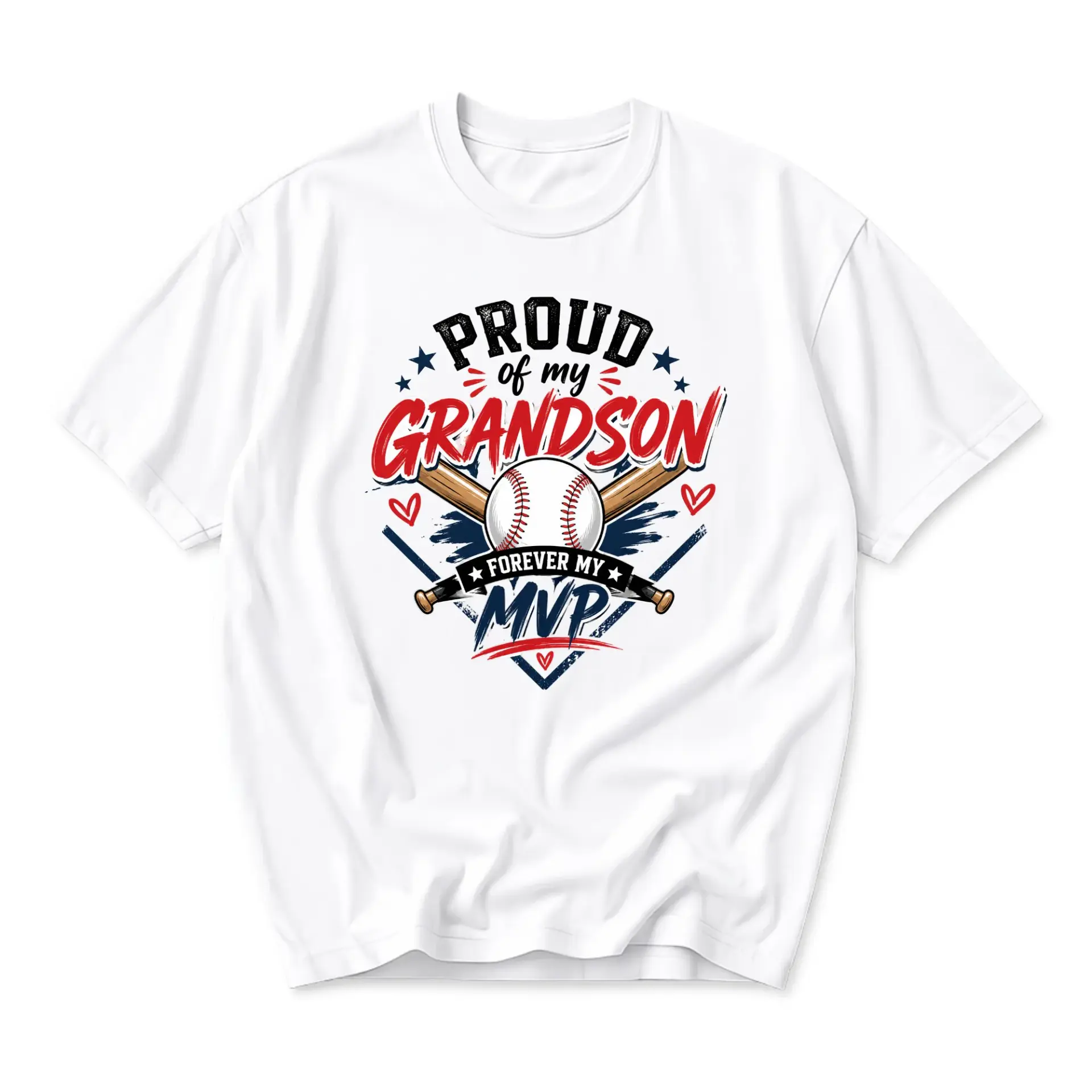Graphic Tee Proud of My Grandson Forever My Baseball Unisex Short Sleeve