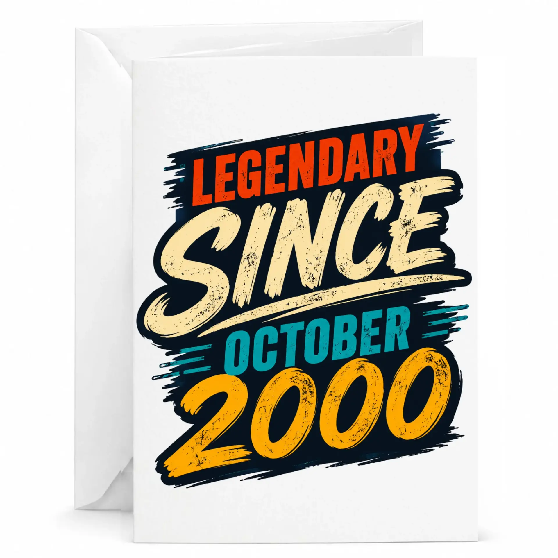 Birthday Card Legendary Since October 2000 Vintage Style Greeting Card for Milestone Birthdays and Celebrations