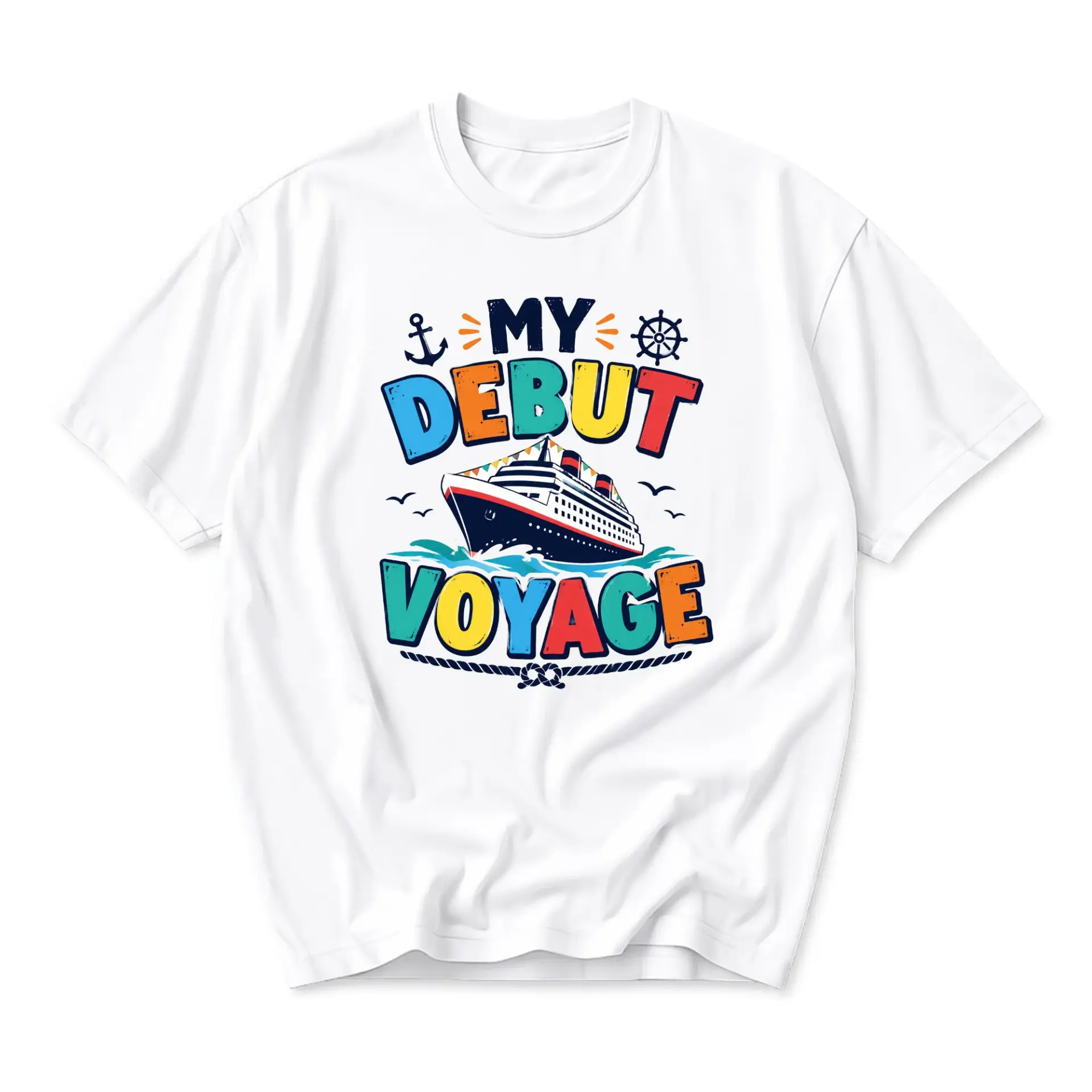 Graphic Tee My Debut Voyage Cruise Ship Print Unisex Crew Neck Casual Everyday Short Sleeve Cotton Blend T-Shirt Top