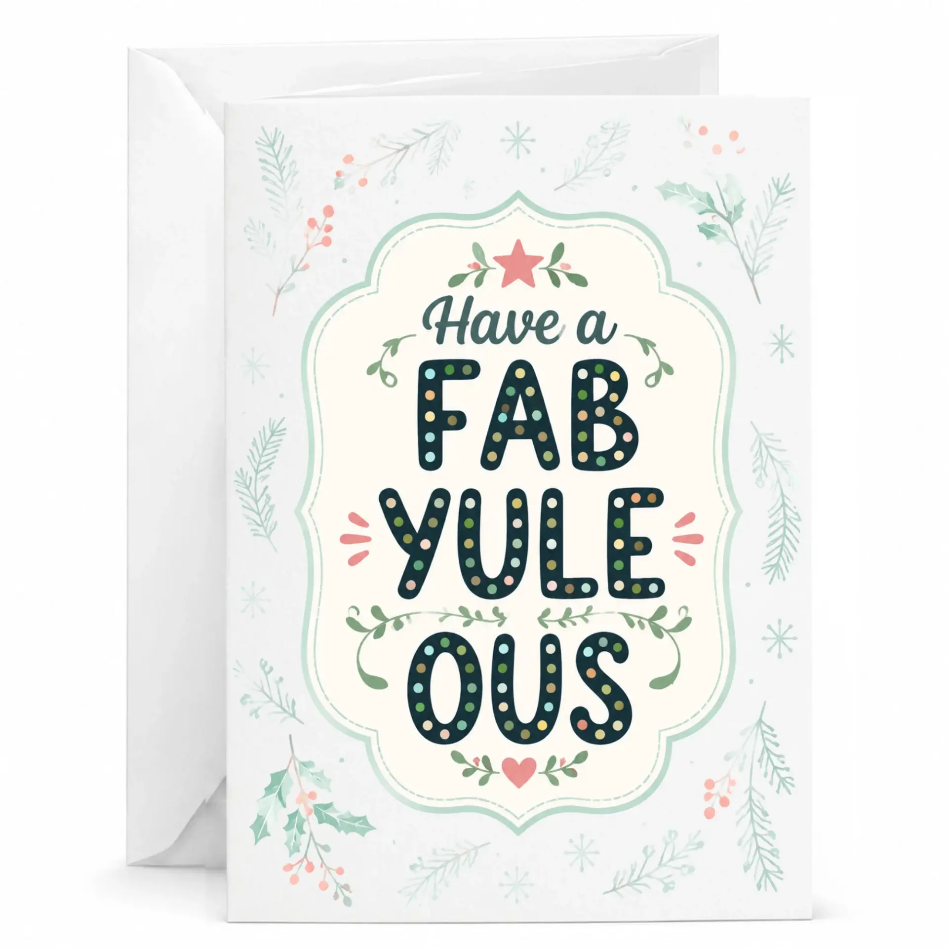 Greeting Card Holiday Festive Pun Design for Seasonal Cheer and Joyful Messages Printed on Premium Heavyweight Cardstock