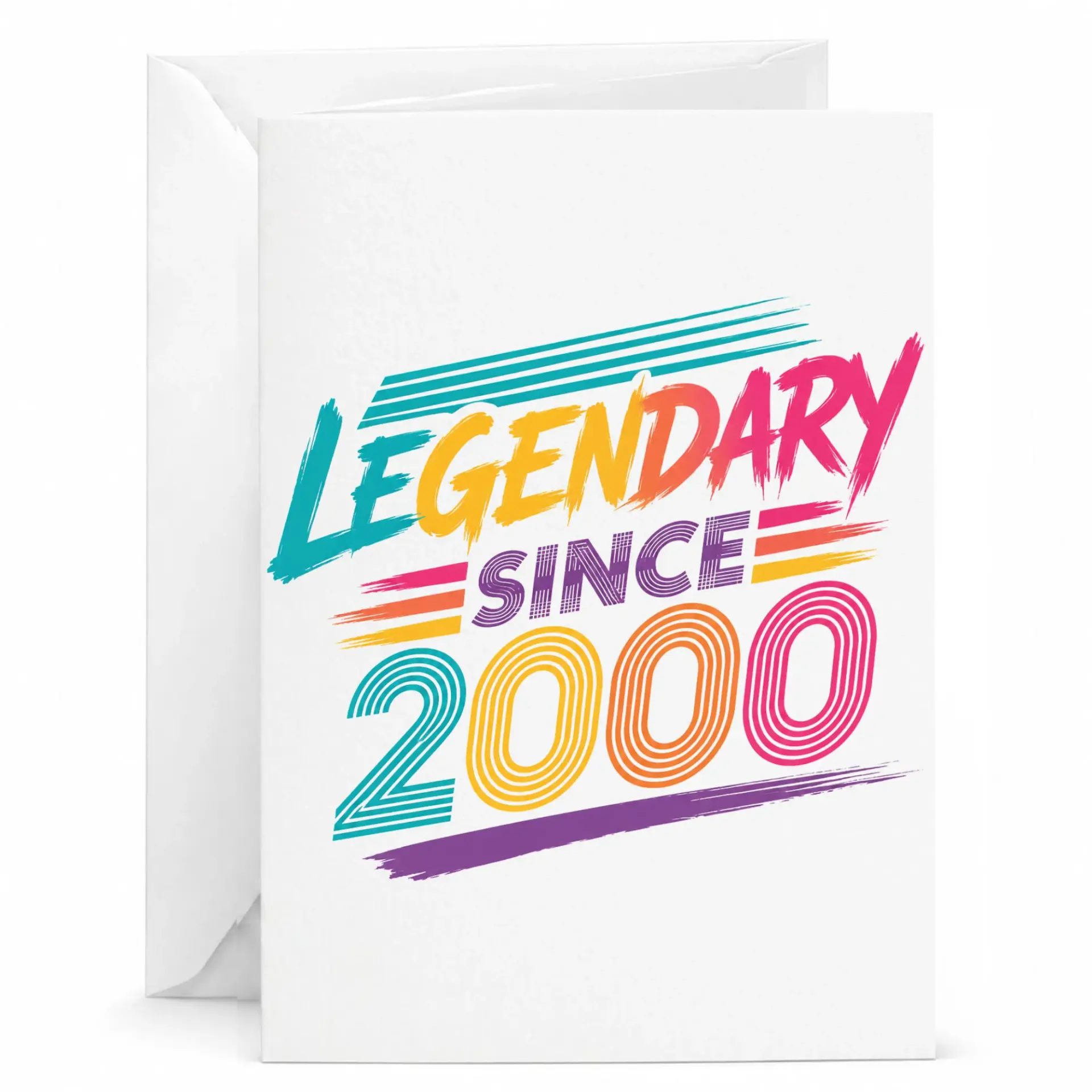 Birthday Greeting Card Legendary Since 2000 Retro Aesthetic Design for Milestone Celebrations and Birthday Party
