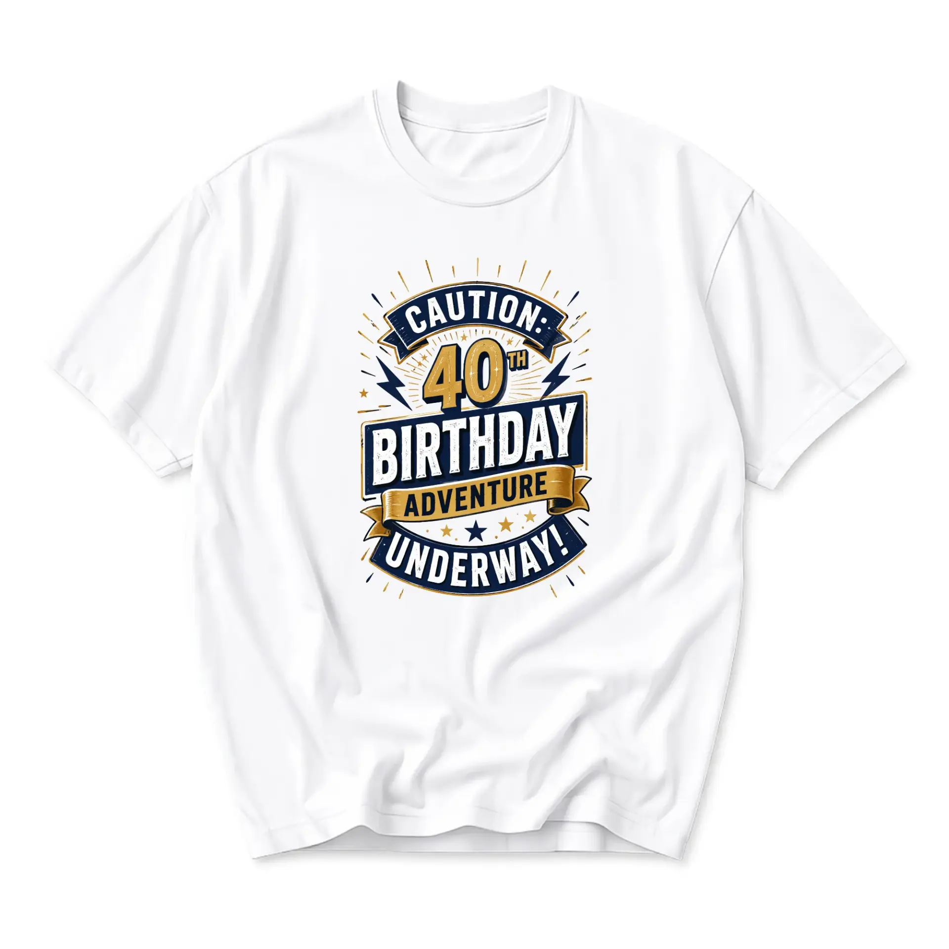 Funny Shirt 40th Birthday Adventure Underway Graphic Tee Unisex Casual Crew Neck Comfortable Cotton Blend Anniversary Top