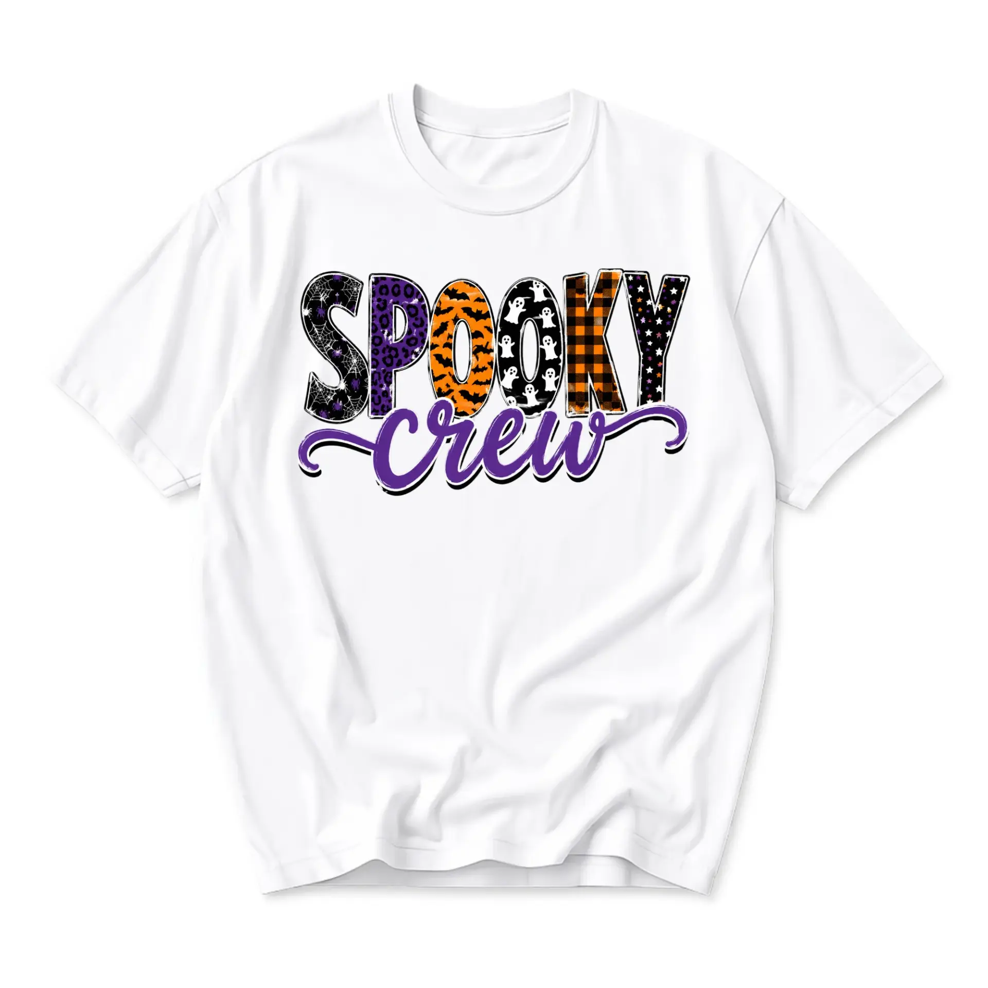 Funny Shirt Spooky Crew Graphic Tee Halloween Themed Seasonal Holiday Apparel for Casual Wear Unisex Crew Neck Top