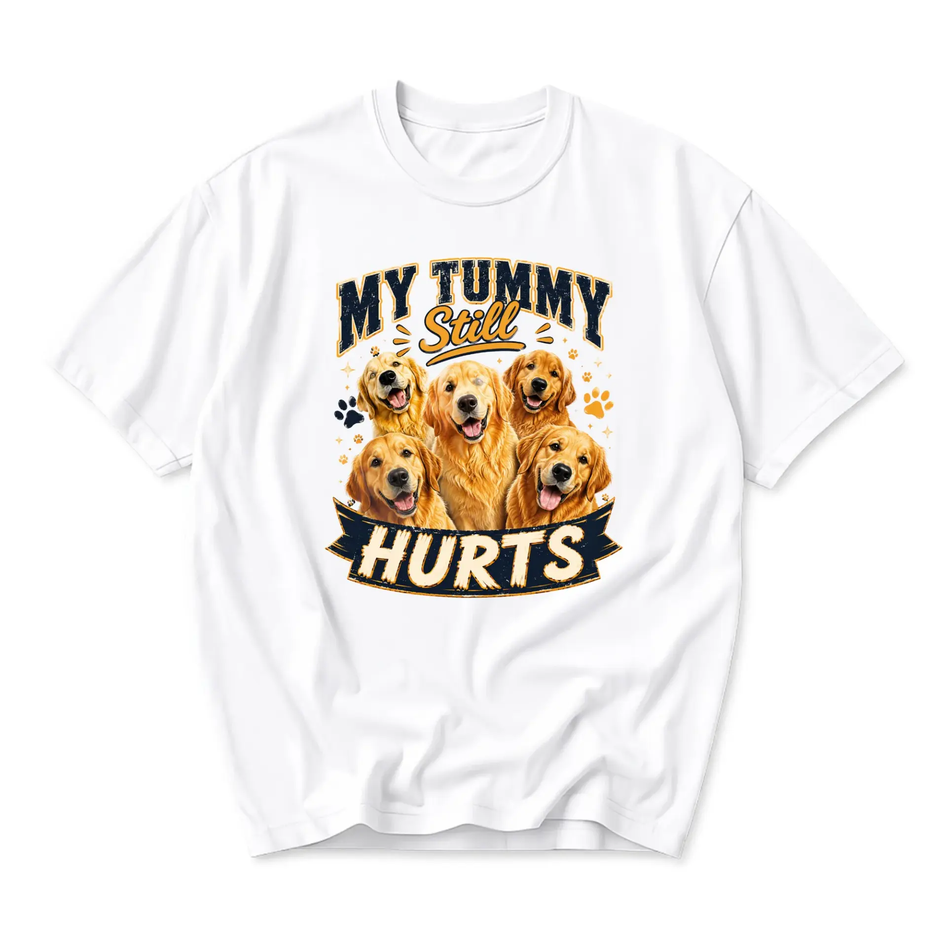 Funny Shirt My Tummy Still Hurts Golden Retriever Graphic Tee Unisex Crew