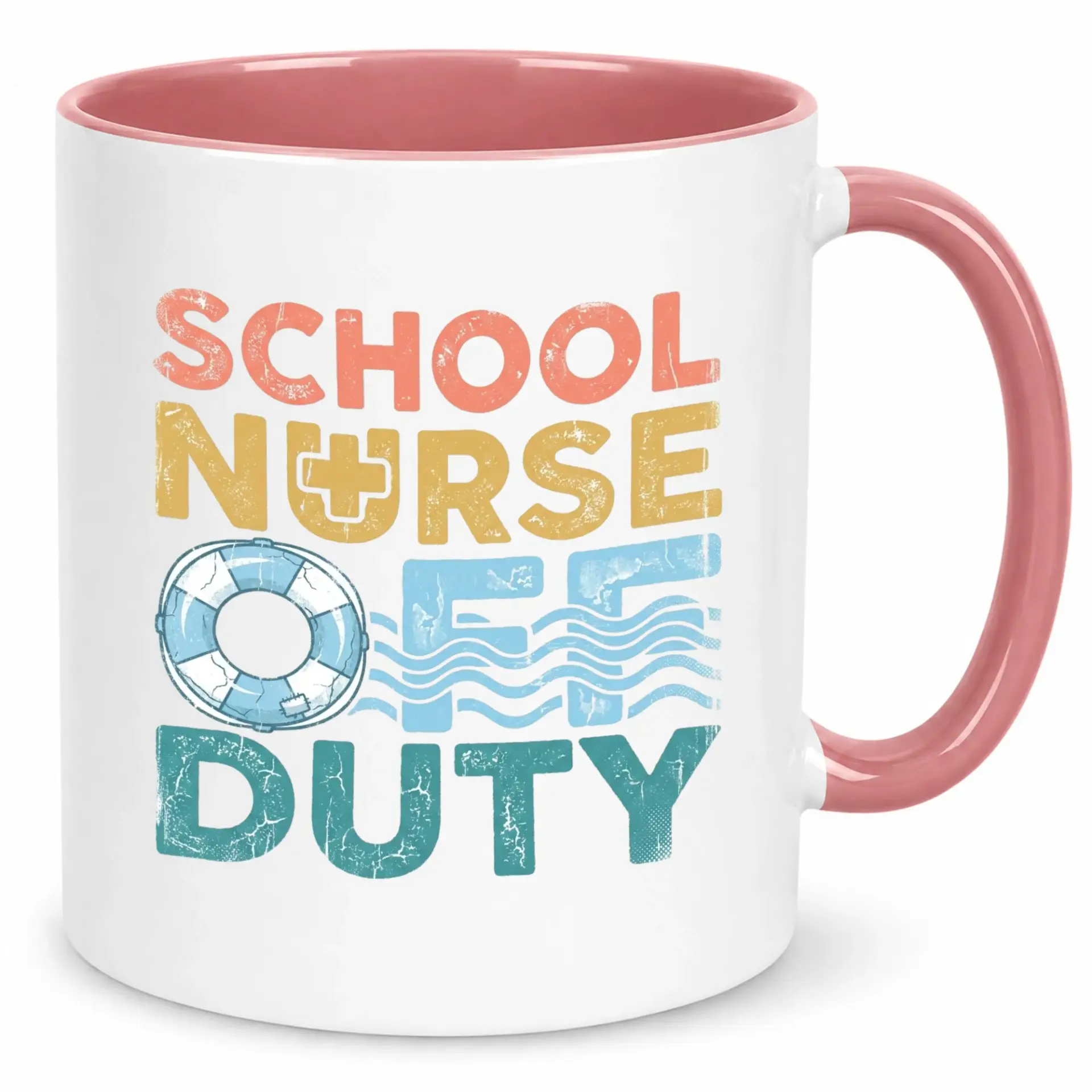 Funny School Nurse Off Duty Ceramic Coffee Mug | Summer Vacation Healthcare Professional Appreciation Gift Cup for Relaxing Moments