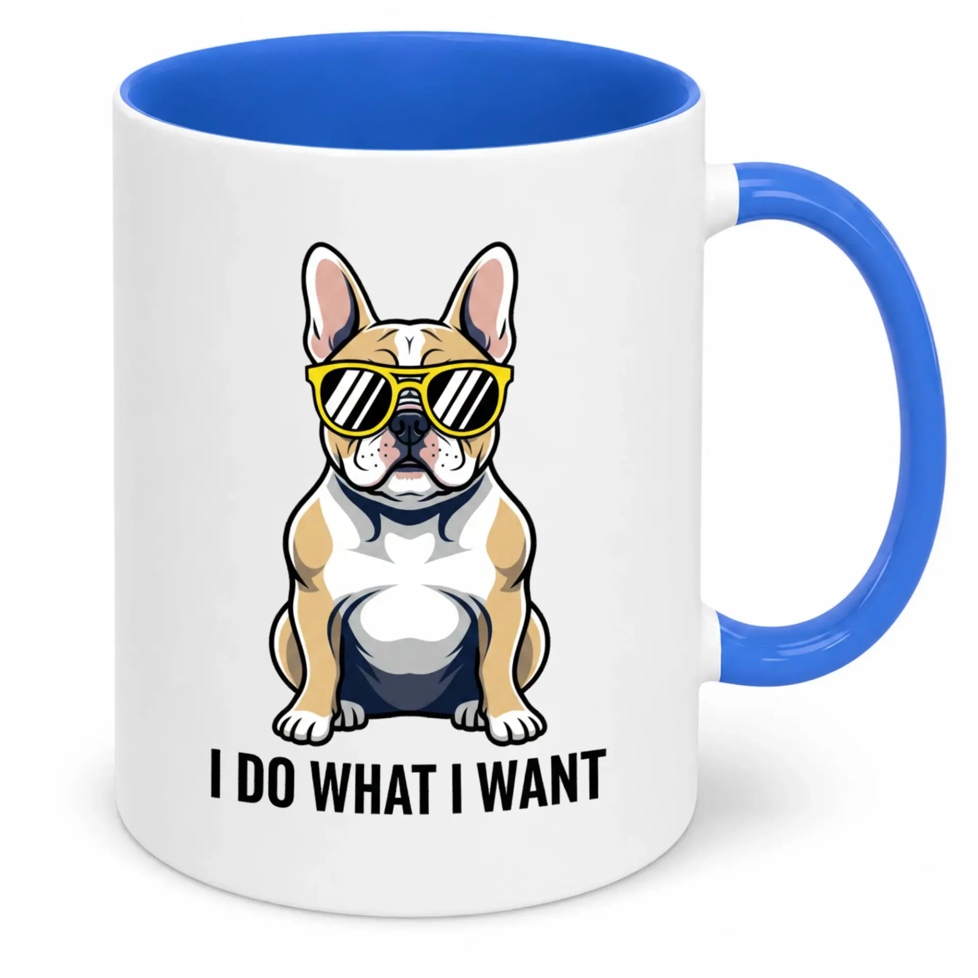 Funny Dog Coffee Mug with Sunglasses Design and Sarcastic "i Do What I Want" Quote Ceramic Drinkware for Home Office Gift
