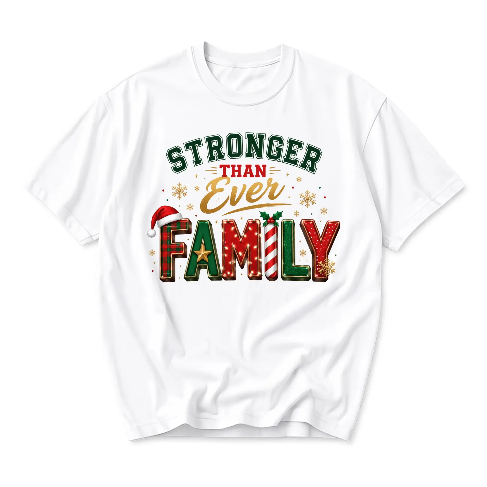 T-shirt Family Holiday Graphic Tee Festive Seasonal Unisex Casual Crew Neck