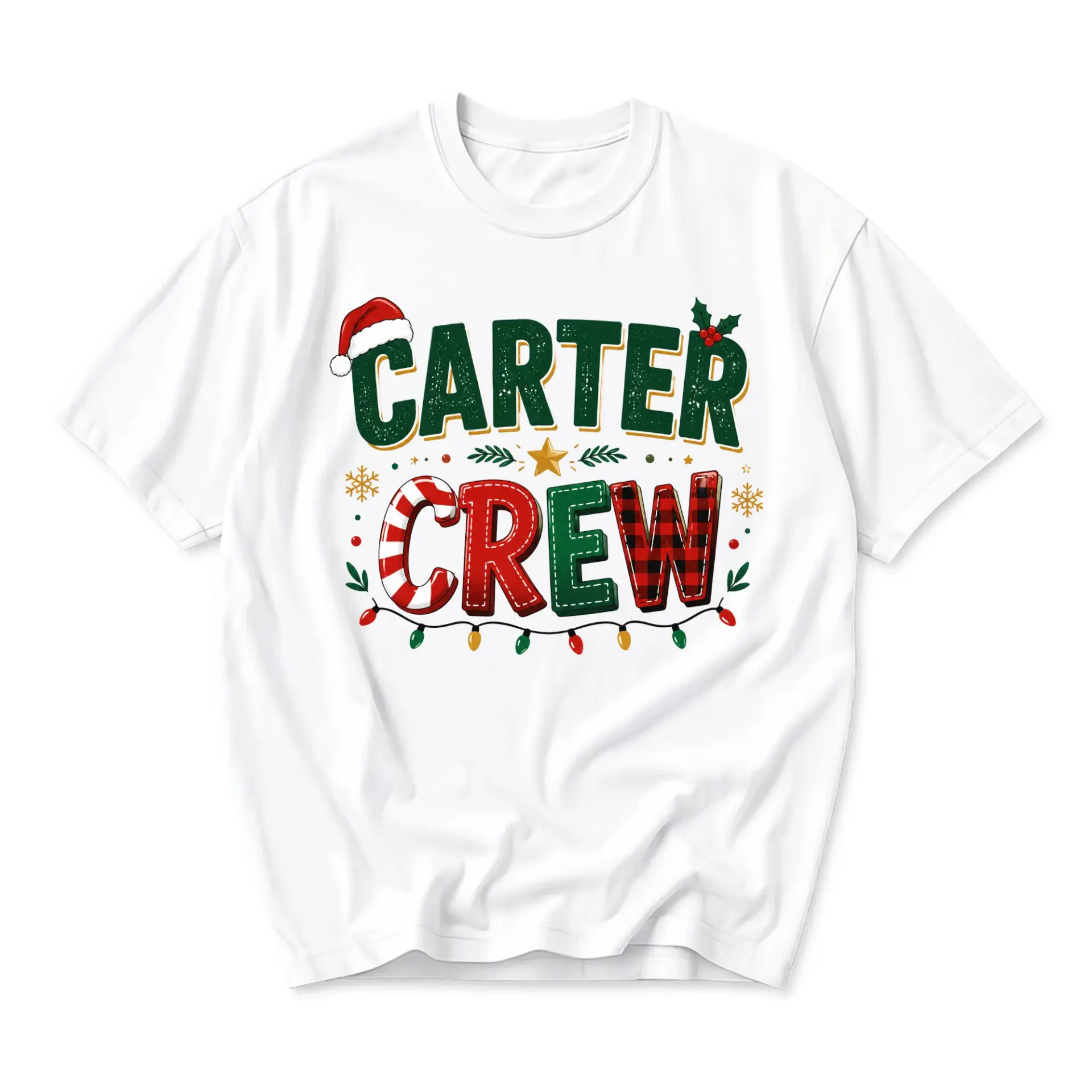 Graphic Tee Carter Crew Holiday Shirt Festive Christmas Ornament Design Unisex Crew Neck Casual Cotton Blend Apparel
