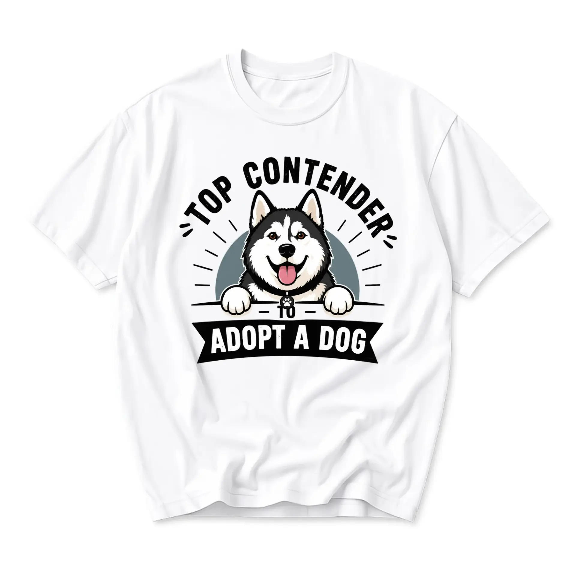Graphic Tee Top to Adopt a Dog Unisex Crew Neck Short Sleeve Casual Cotton