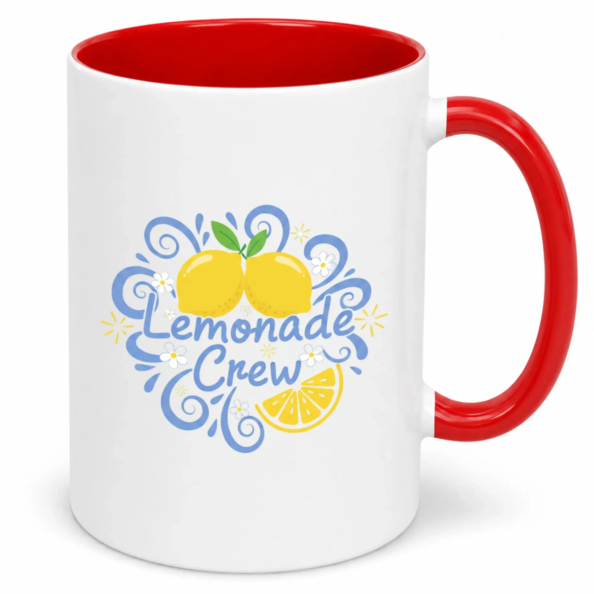 Funny Lemonade Crew Coffee Mug, Ceramic Refreshing Summer Drink Design for Hot or Cold Beverages, 11 Oz or 15 Oz Kitchen Office Cup