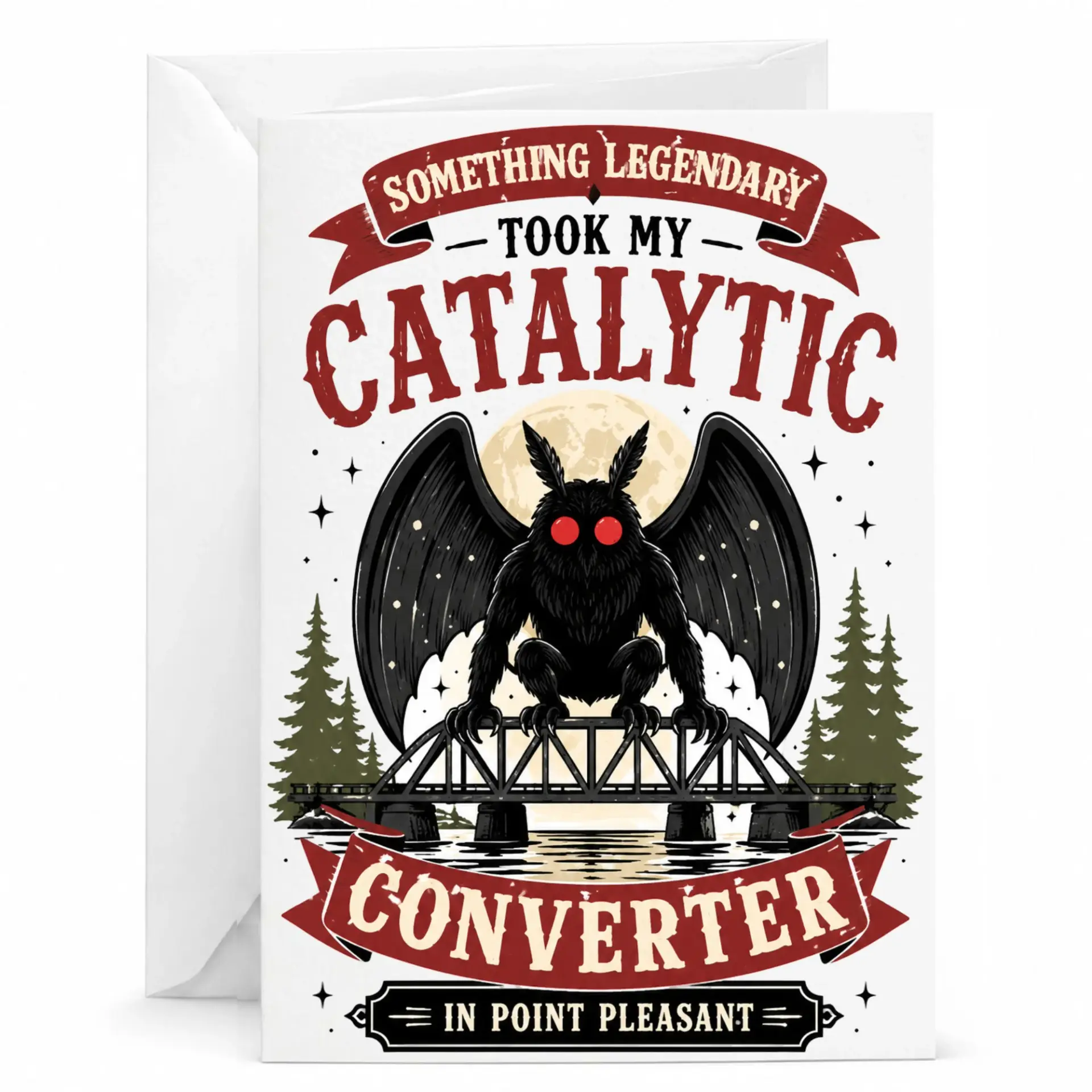 Funny Greeting Card Cryptid Legend Pun Design Premium Stationery for Birthdays and Enthusiasts of Mystery