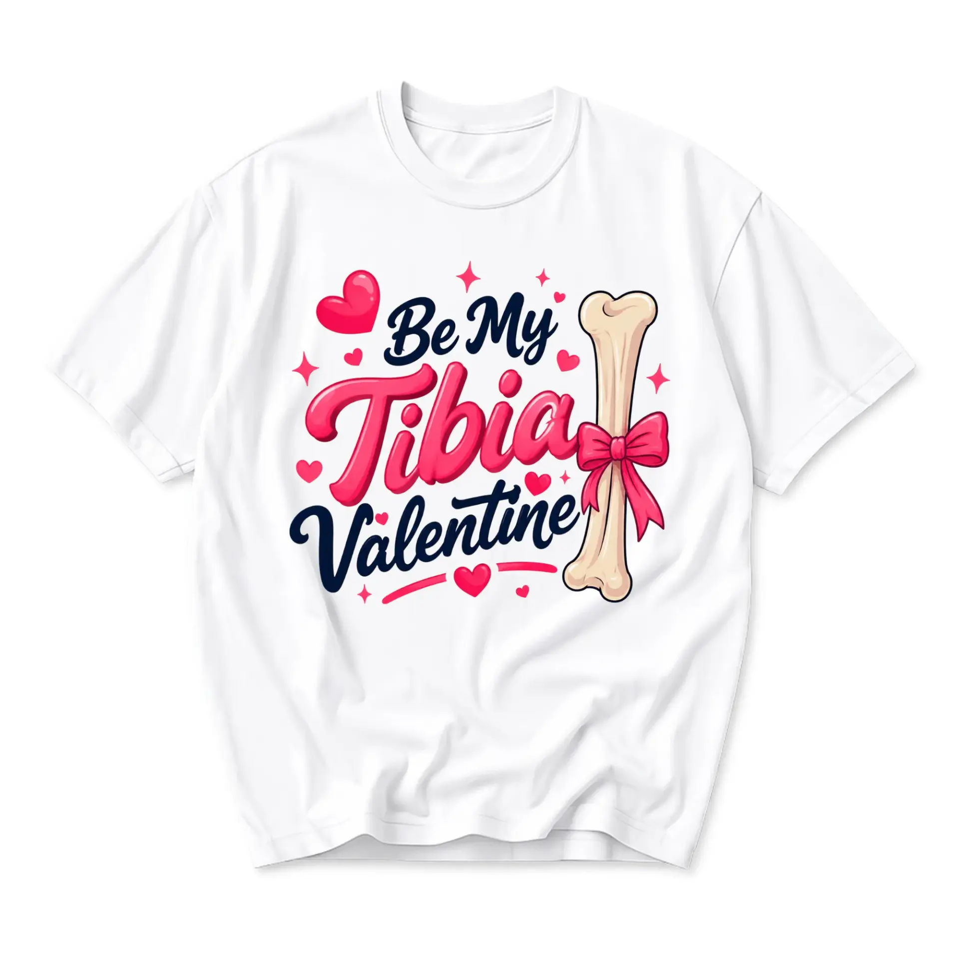 Funny Shirt Be My Tibia Valentine Graphic Tee Soft Crew Neck Casual Cotton Blend Short Sleeve Apparel for Everyday