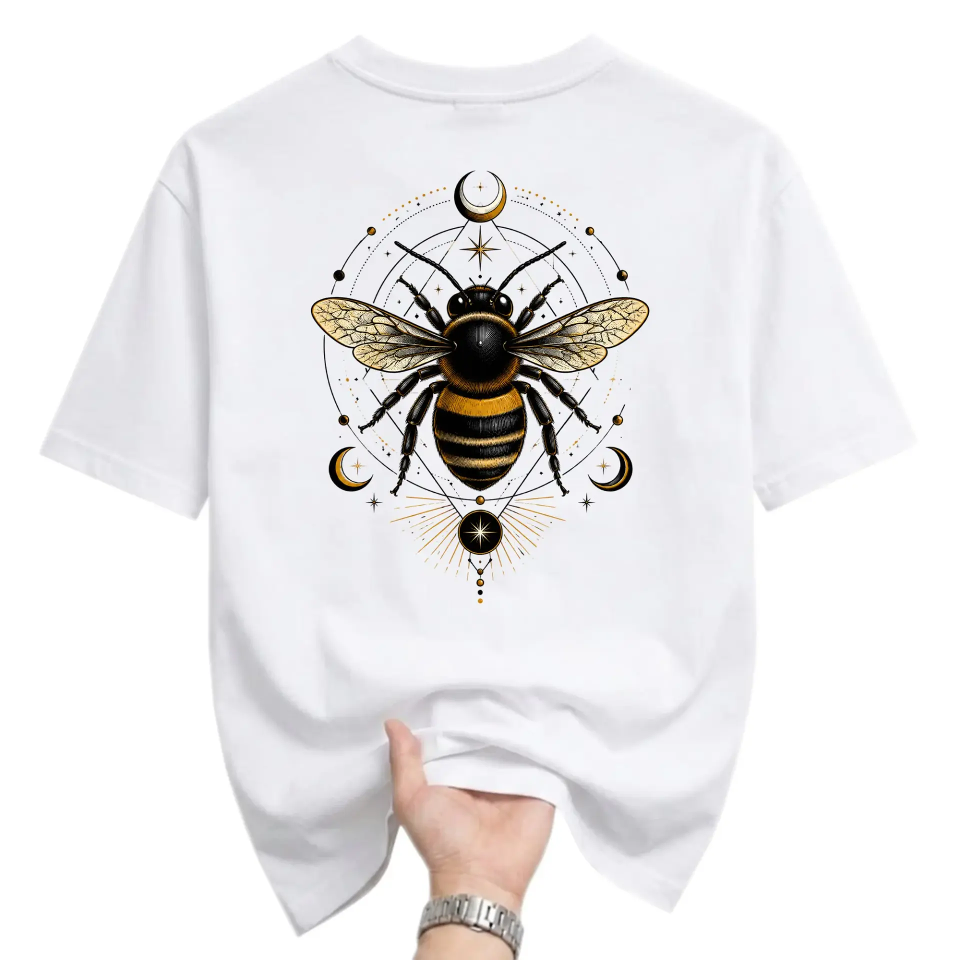 Graphic Tee Celestial Bee Illustration Unisex Short Sleeve Crew Neck Cotton Blend Casual Everyday Summer Shirt