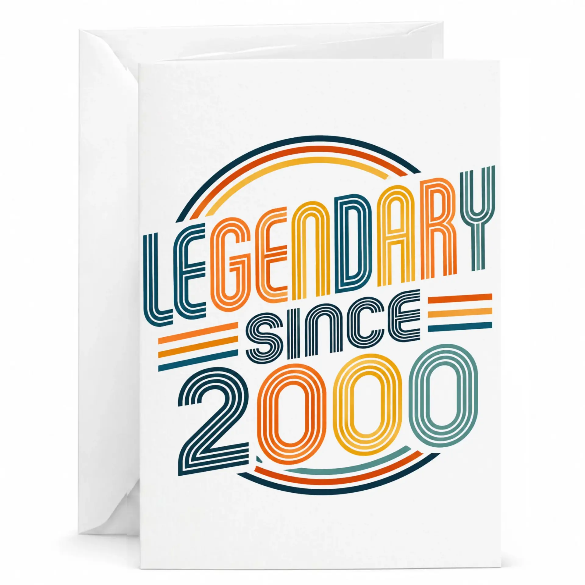 Greeting Card Legendary Since 2000 Vintage Retro Style Birthday Card for Milestone Anniversary Celebration