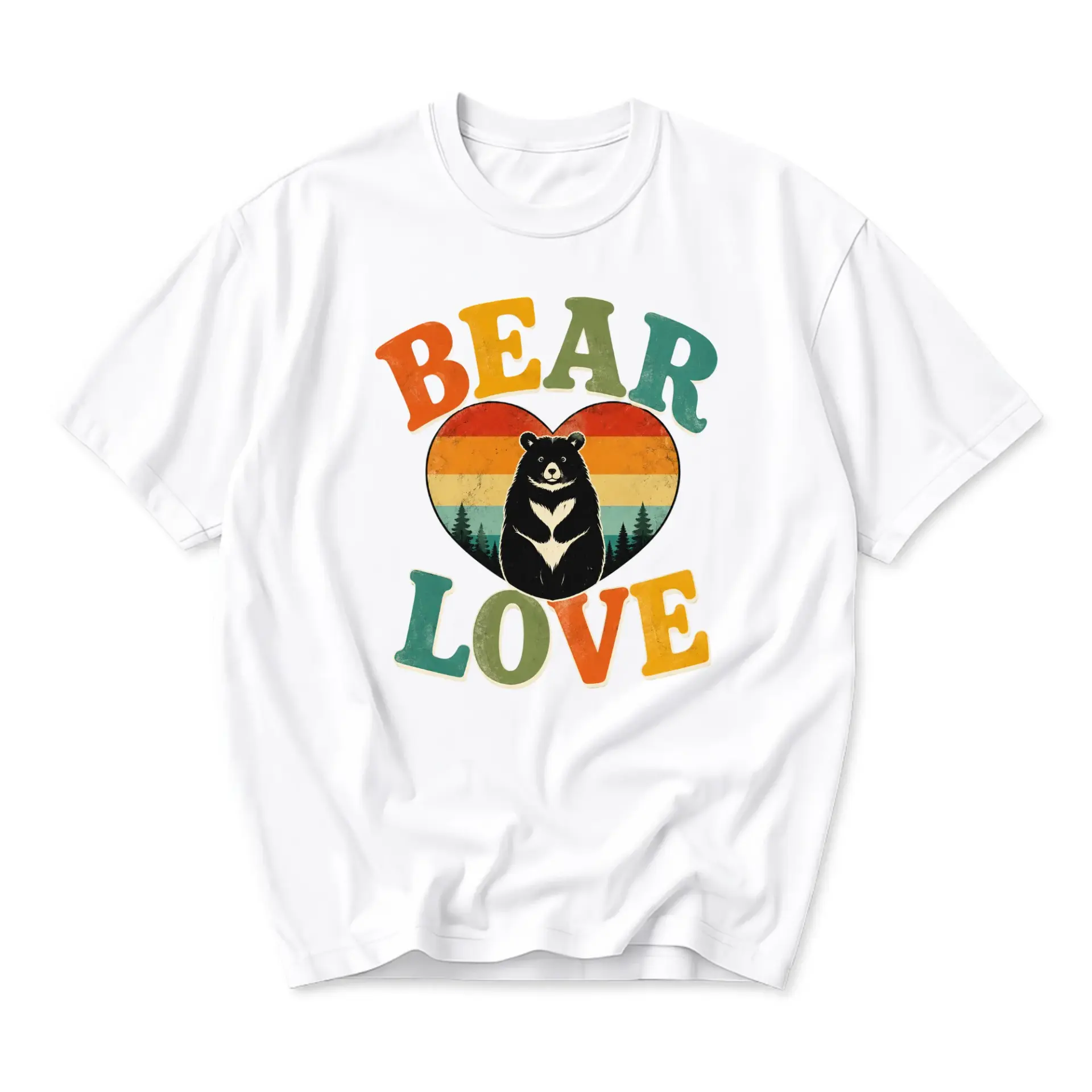 Womens Retro Style Quokka With Heart Graphic Valentines Day V-Neck T-Shirt - Girl Dad - White (AI content pending...)