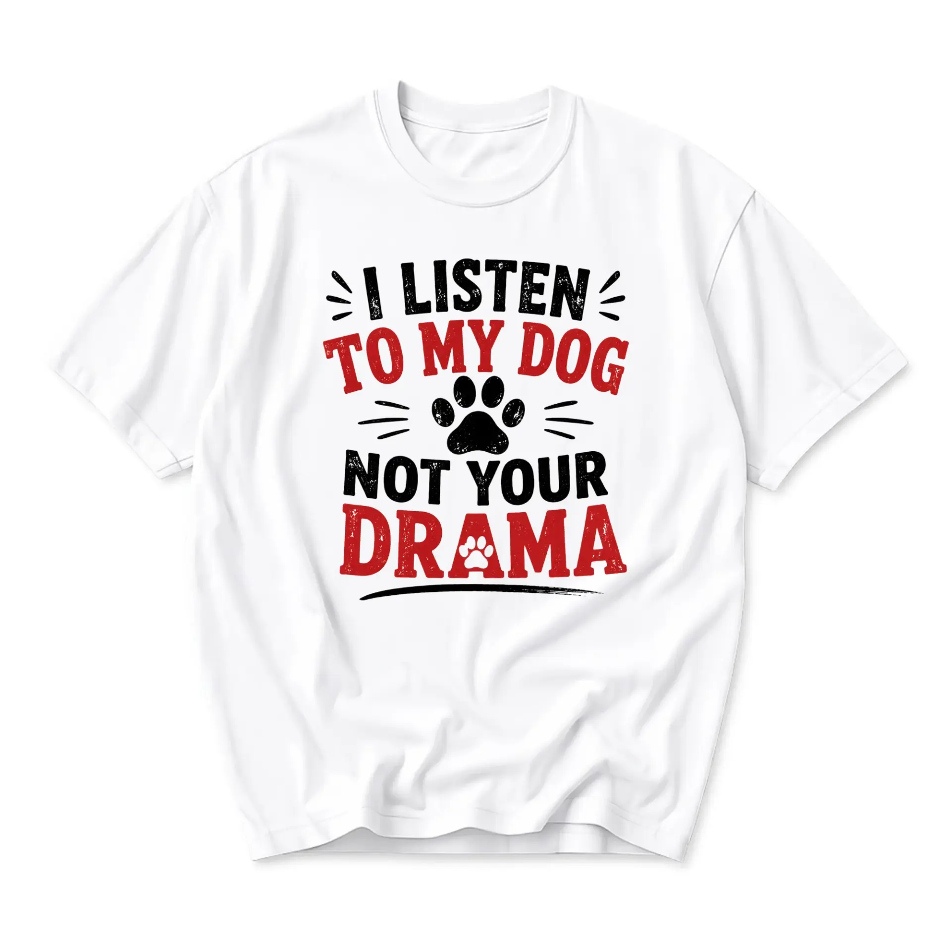 Funny Shirt I Listen to Not Your Drama Graphic Tee Unisex Casual Crew Neck