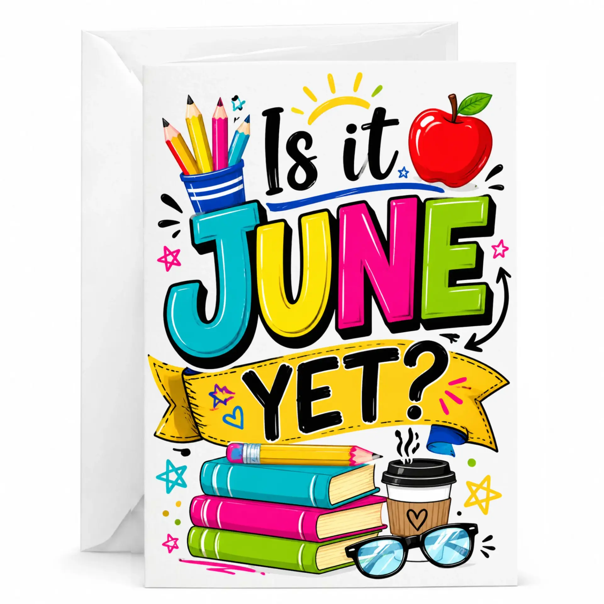 Funny Greeting Card Is It June yet Classroom Appreciation Stationery for Teacher and Staff End of Year