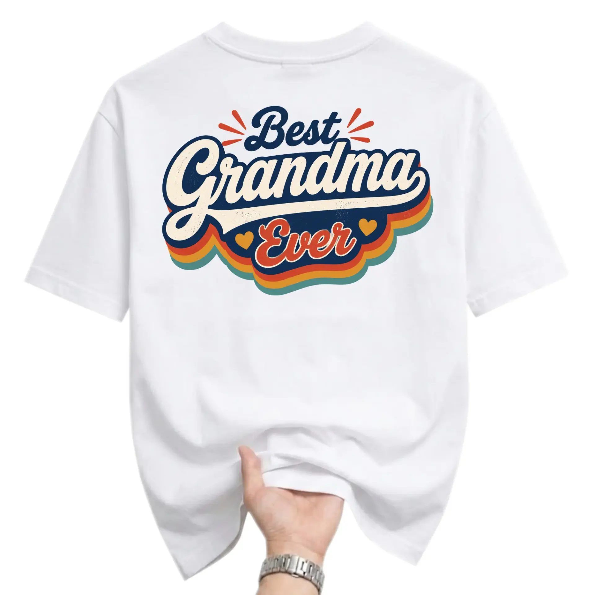 Funny Shirt Best Grandma Ever Retro Graphic Tee for Women Casual Short