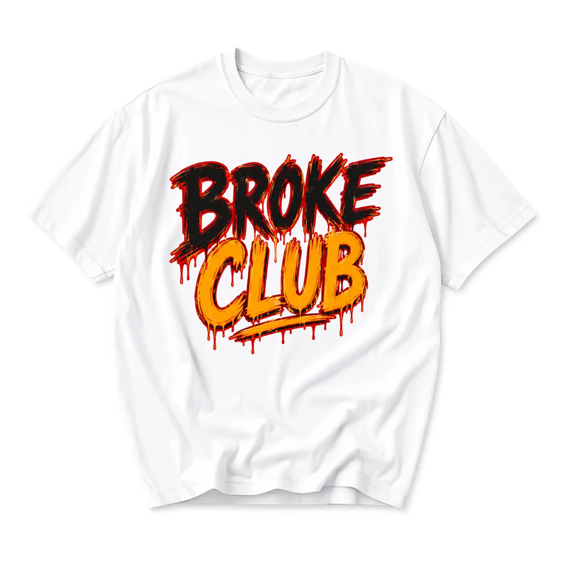 Graphic Tee Broke Club Unisex Shirt for Casual Wear Funny Statement Top Cotton Blend Comfortable Short Sleeve Apparel