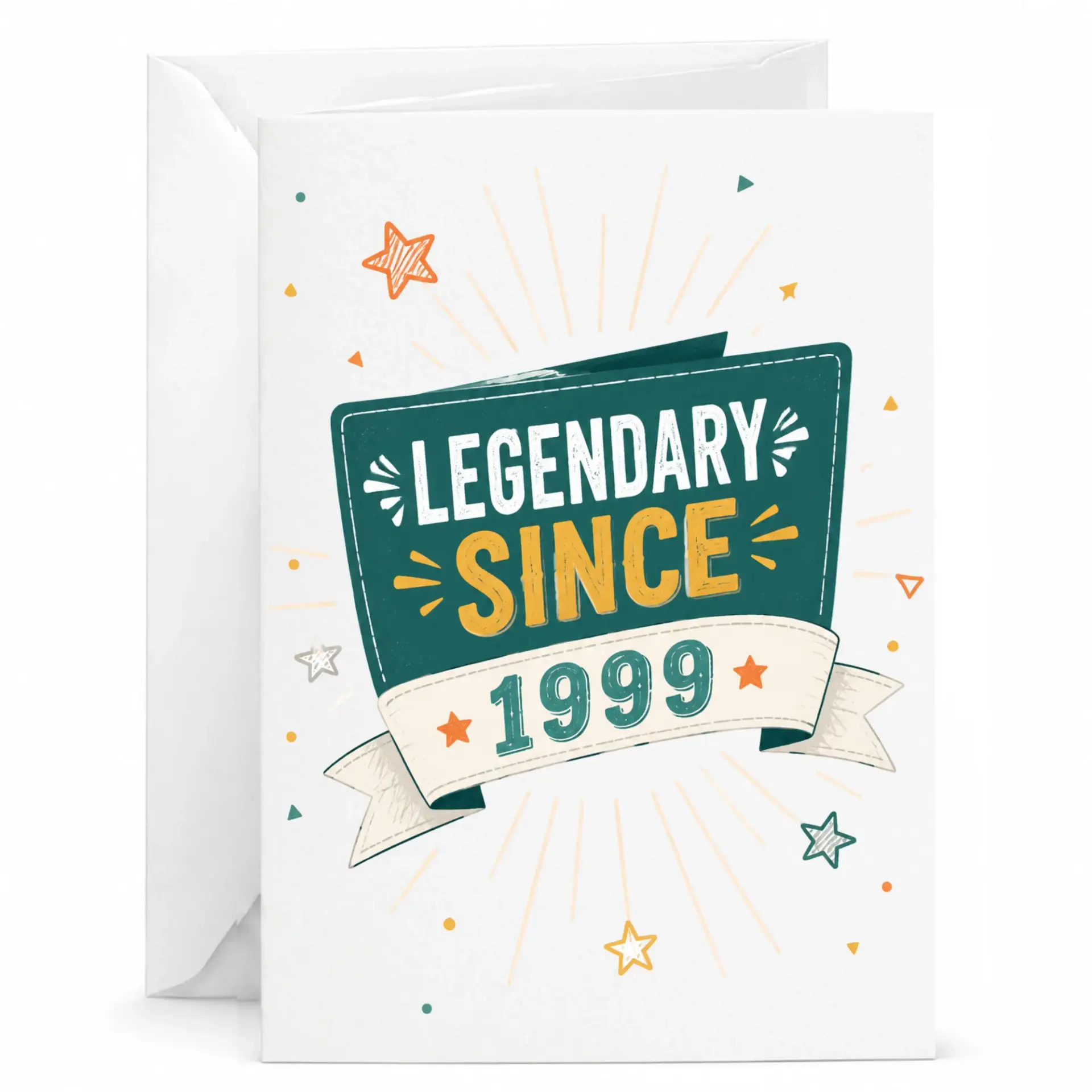 Birthday Card Legendary Since 1999 Greeting Card for Milestone Year Celebration Anniversary Personal Note