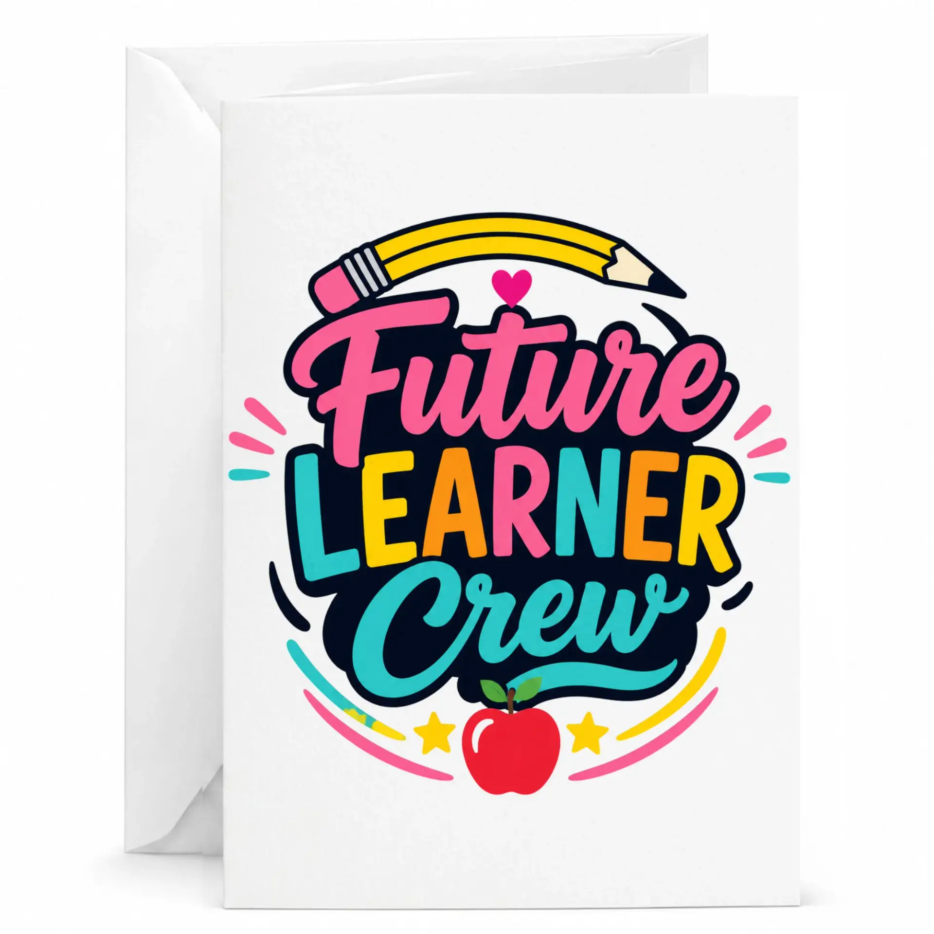 Greeting Card Future Learner Crew Encouragement with Envelope for Academic Achievement and