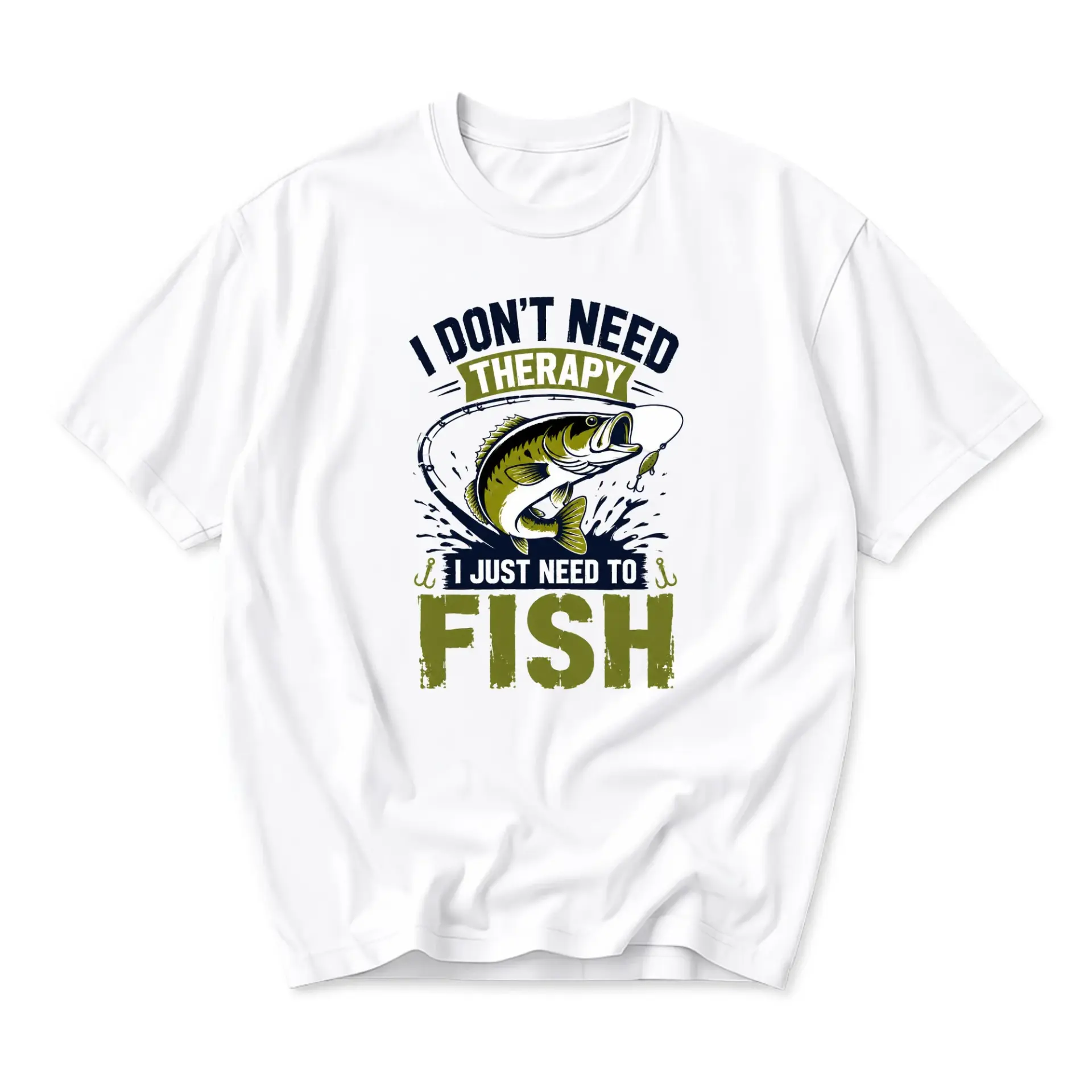 Funny Shirt I Don't Need Therapy I Just to Fish Graphic Tee Unisex Casual