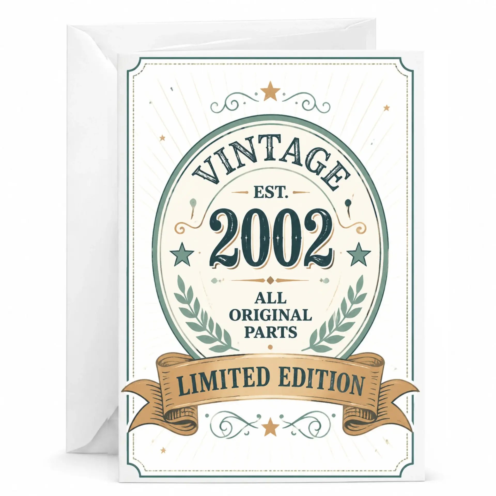 Birthday Greeting Card Vintage 2002 Limited Edition All Original Parts Design for Milestone Celebration and Keepsake
