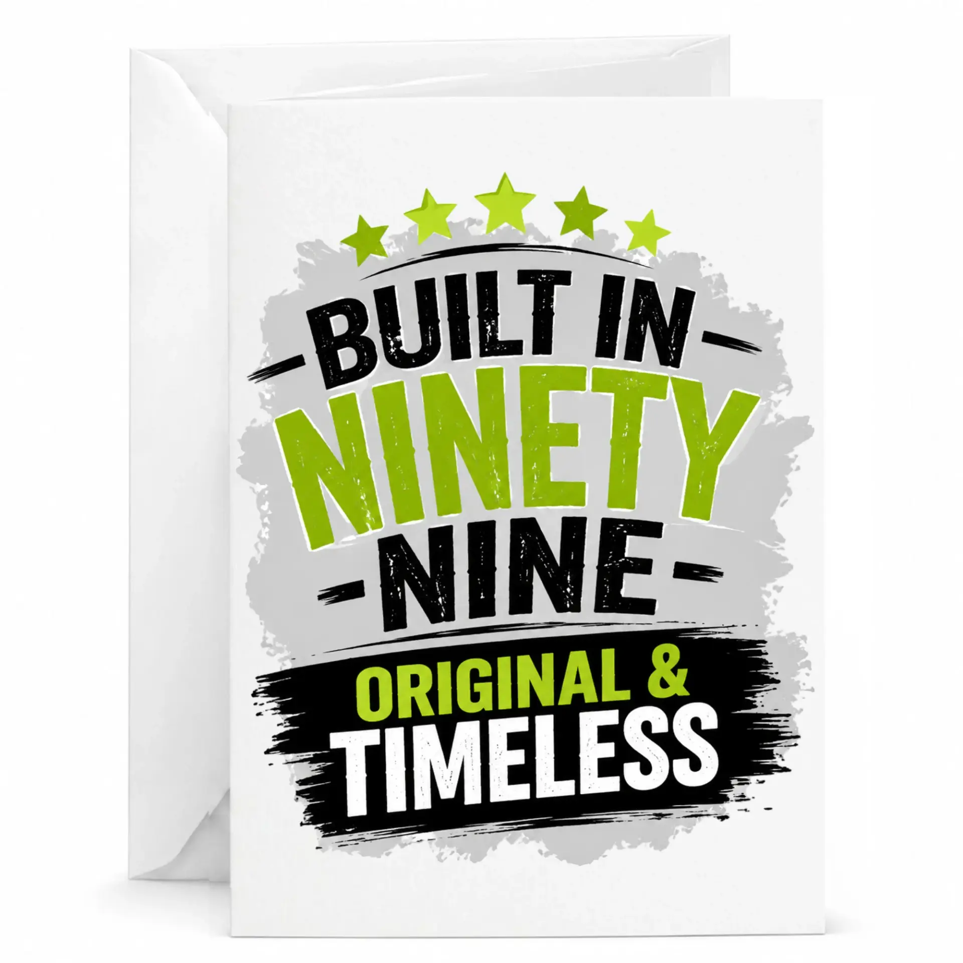 Birthday Card Built in Ninety Nine Original and Timeless Funny Milestone Greeting Card with Matching White Envelope