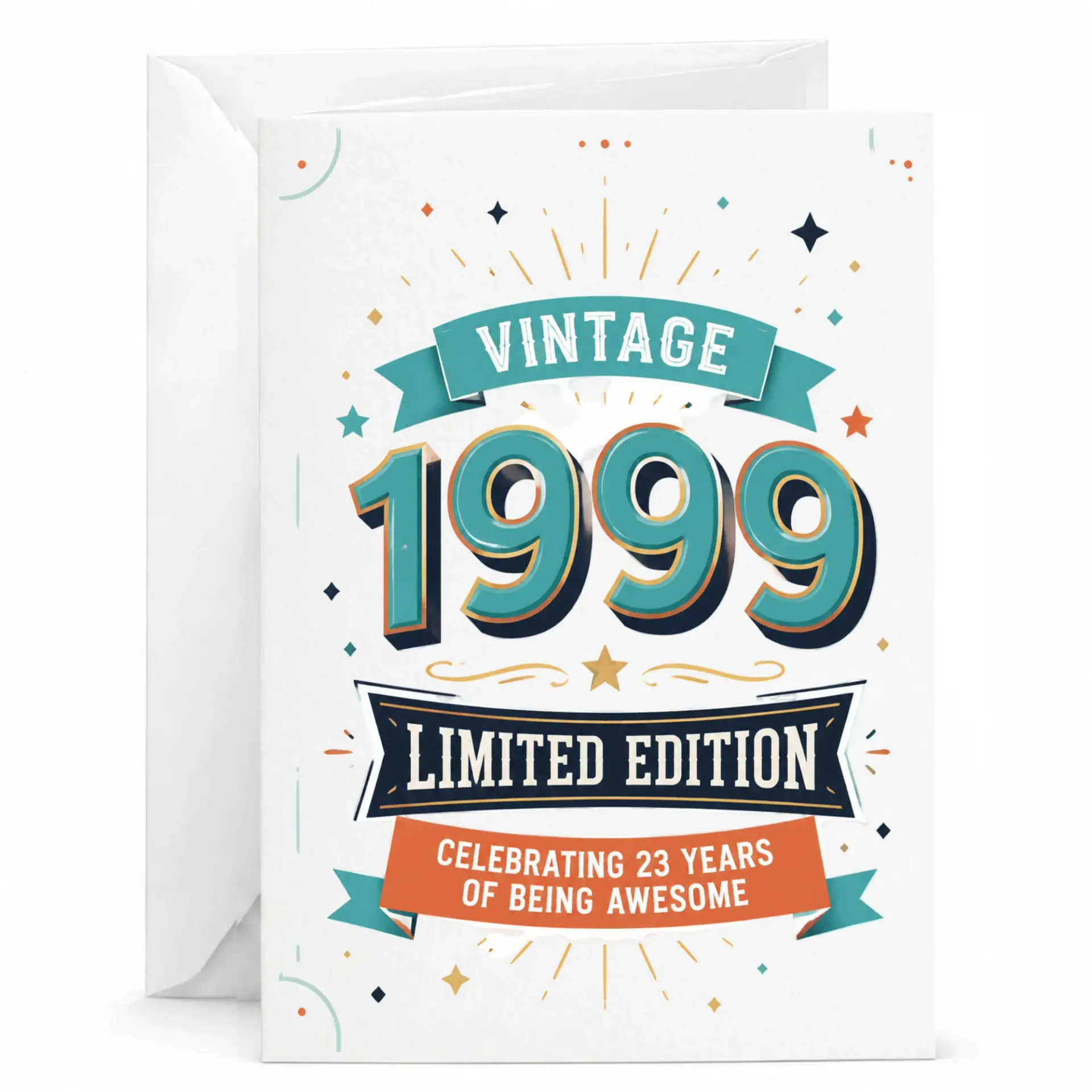 Birthday Card Vintage 1999 Limited Edition Greeting Card Celebrating 23 Years of Being Awesome for Milestone Birthday